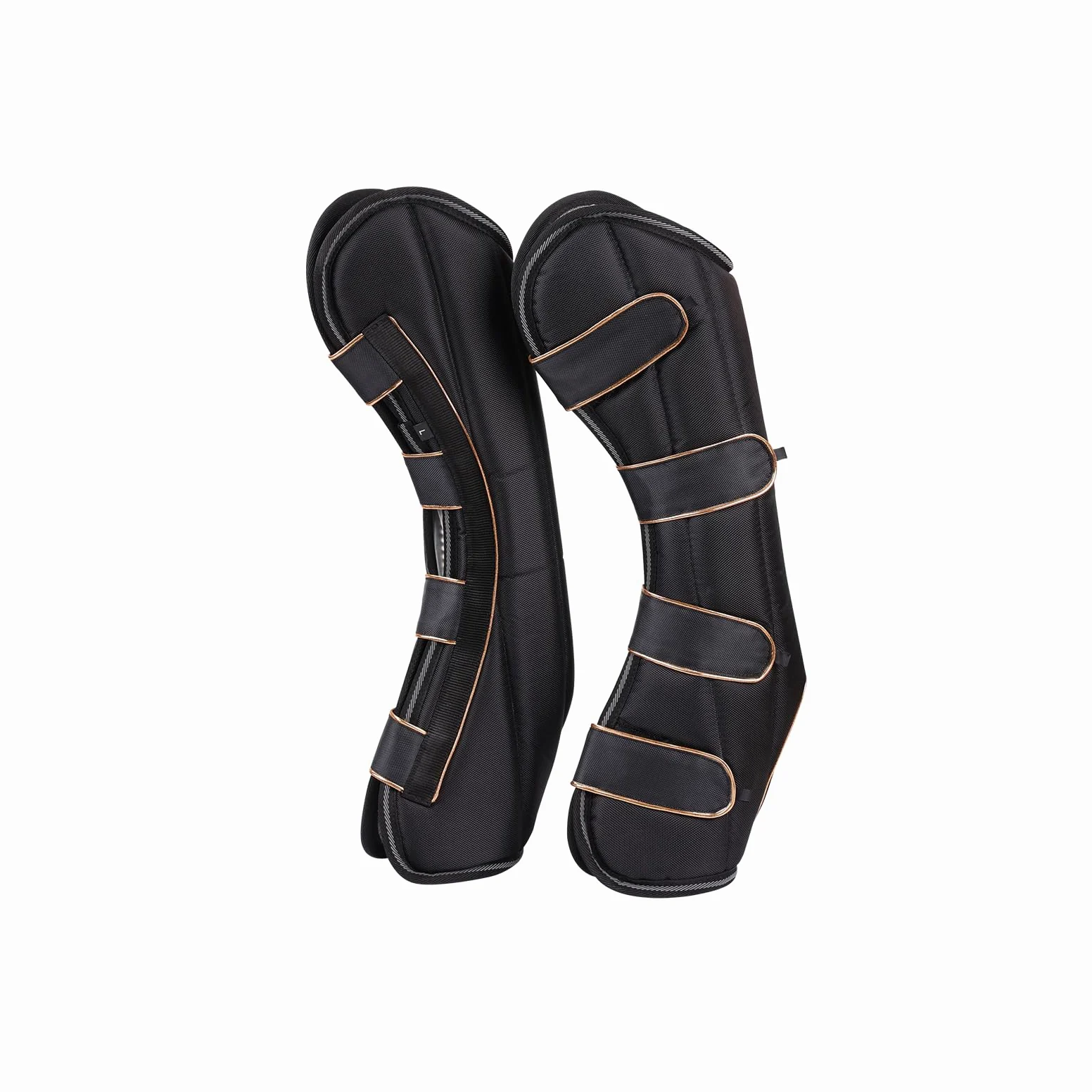 Juego de 4 polainas de transporte para tendones de caballo, botas de viaje, color negro
