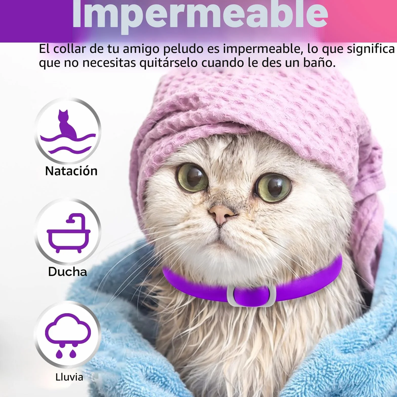 Flea and Tick Collar for Cats, Anti-Parasitic Collar Protection for 24 Months, 4 pcs Cat Flea Treatment Collar 48 cm- Waterproof and Adjustable
