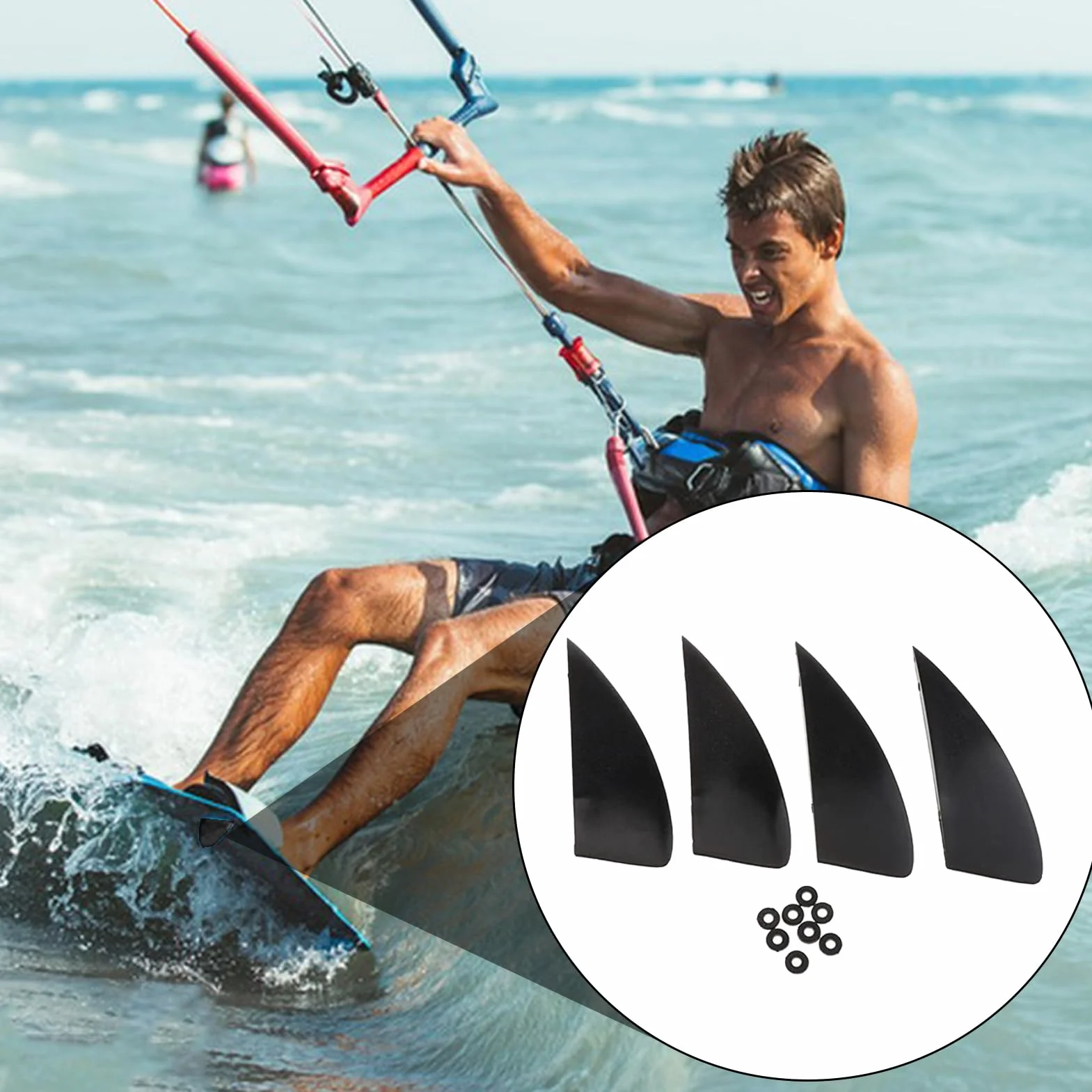 Aletas De Surf 4 Piezas Fly para Tabla De Kitesurf Juego Reforzado Desmontable