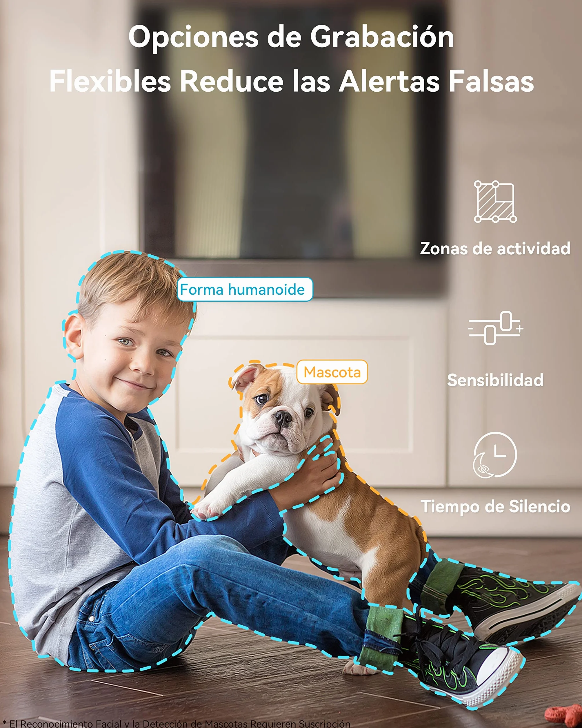 blurams Camara Vigilancia Wi-Fi Interior 2K, Cámara IP 360° Cámara Bebés,Camara Seguridad para Perros/Bebé/Ancianos,Visión Nocturna, Llamada One-Touch,Audio Bidireccional,Admite Tarjeta SD y Cloud