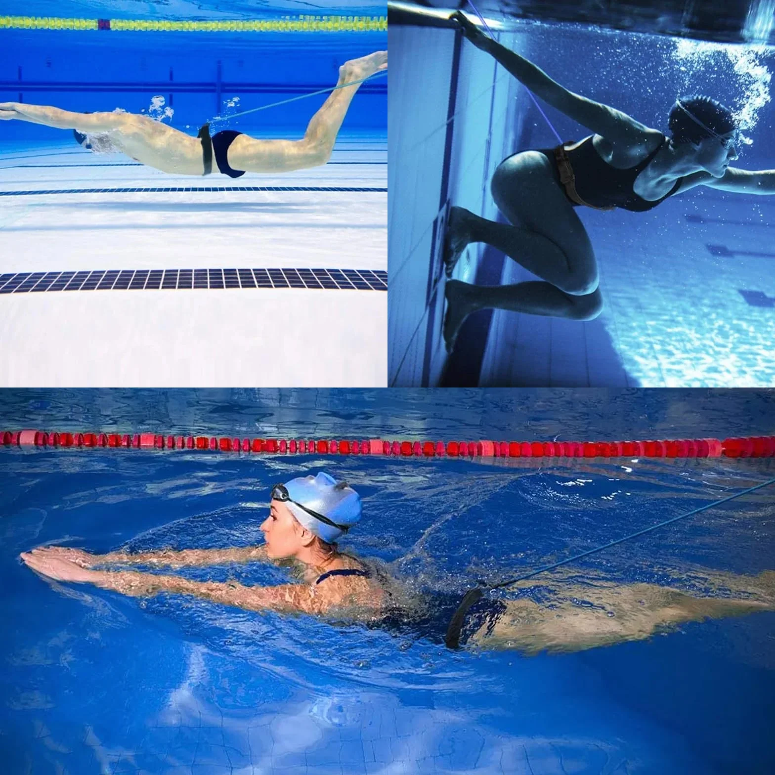 Cinturón de natación ajustable para piscina, resistencia, incluye tapones y pinza nasal