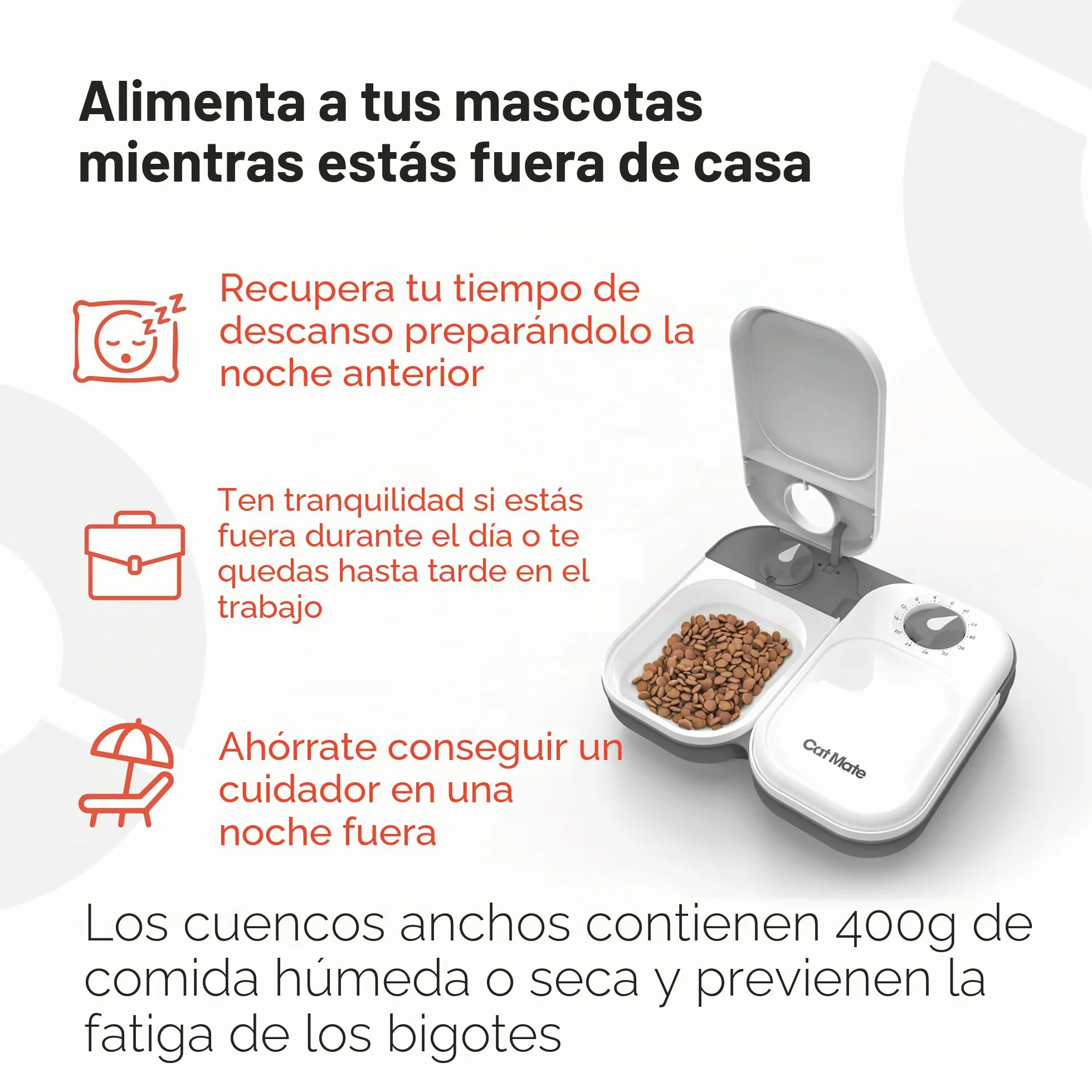 Cat Mate- Comedero automático para 2 Comidas (0,825 kg)