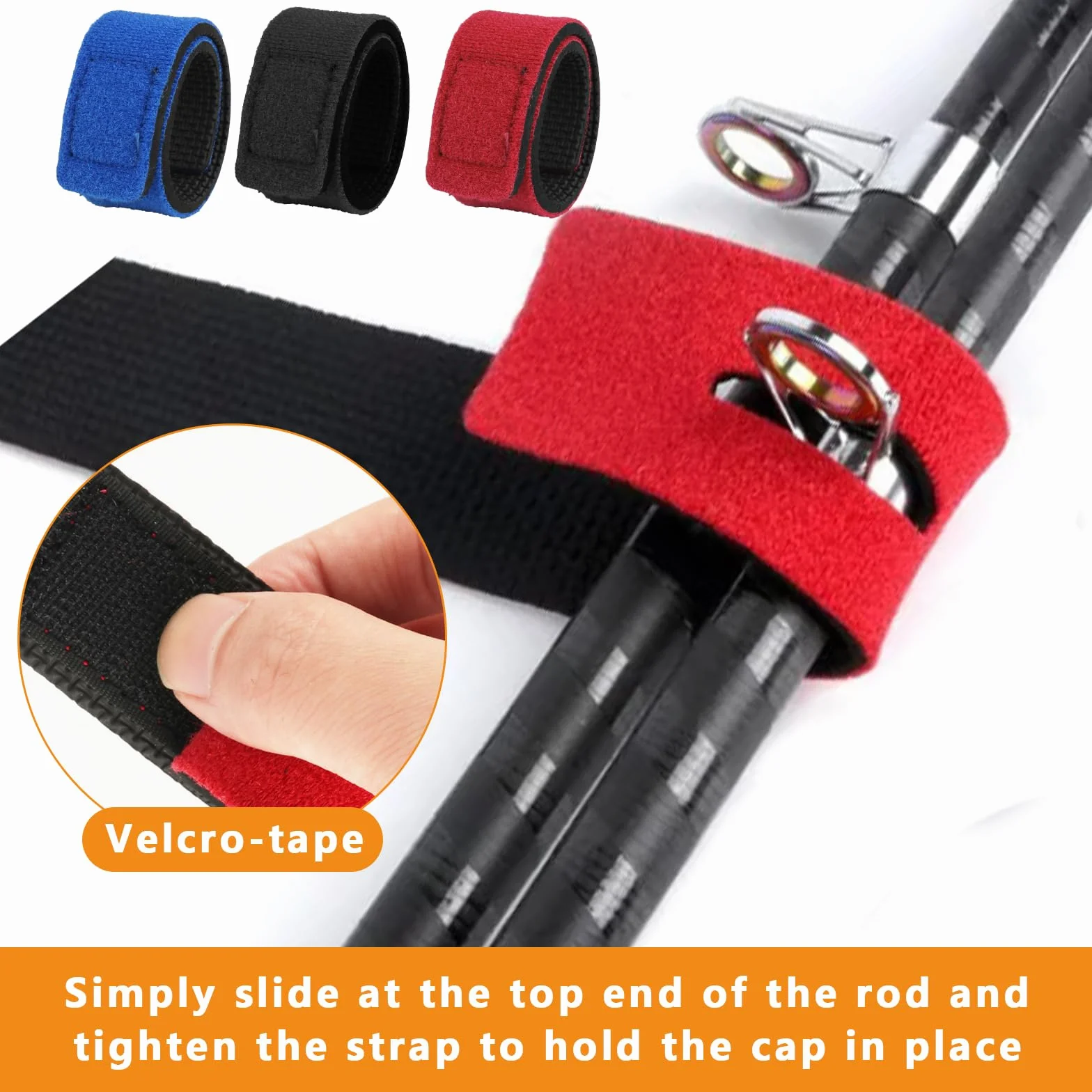 Correas Elásticas para Cañas de Pesca – Cinturón Ajustable con Velcro para Spinning, Surfcasting, Pesca en Mar y Río