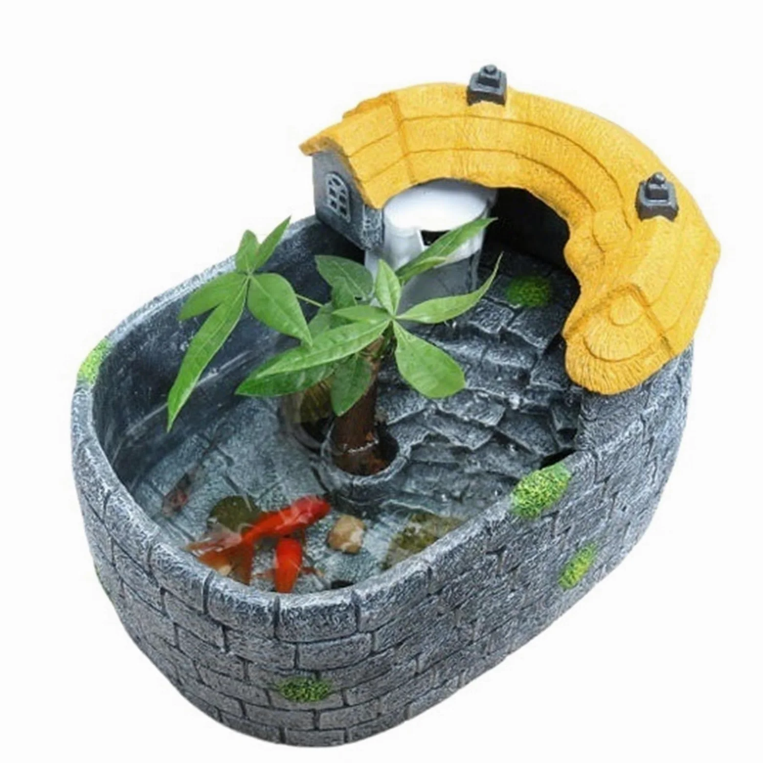 Hábitat del terrario Casa Turtle Villa con Tanque de alimentación Tortugas alienígenas trepadoras Terrario del Acuario
