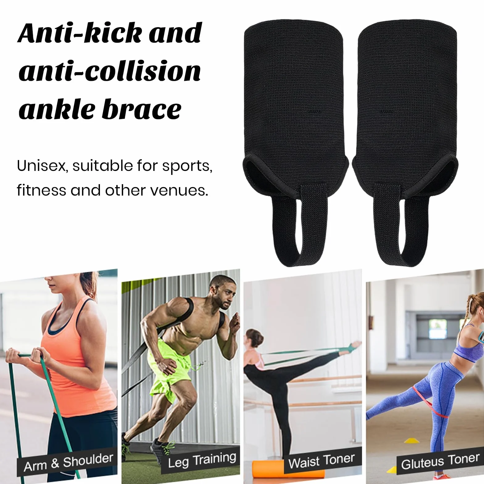 Leadrop Tobillera engrosada vendaje deportivo protector doble capa cilindro punto bandas elásticas anticolisión fútbol rugby