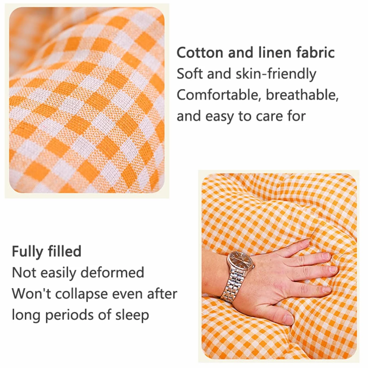 Odot Cama Perro Gato para Grande Medianos Pequeño, Impresión de Cuadros Cama Ortopédica Rectángulo Cojín de Felpa, Mascotas Sofá para Gatos, con Base Antideslizante, Lavable (Marrón,L)