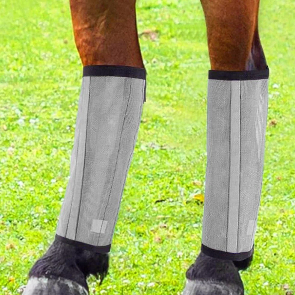 Botas De Malla contra Moscas para Caballo 4 Piezas Botas De Caballo De Malla Transpirable Envolturas Protectoras para Patas De Caballo Leggings De Caballo para Prevenir Moscas