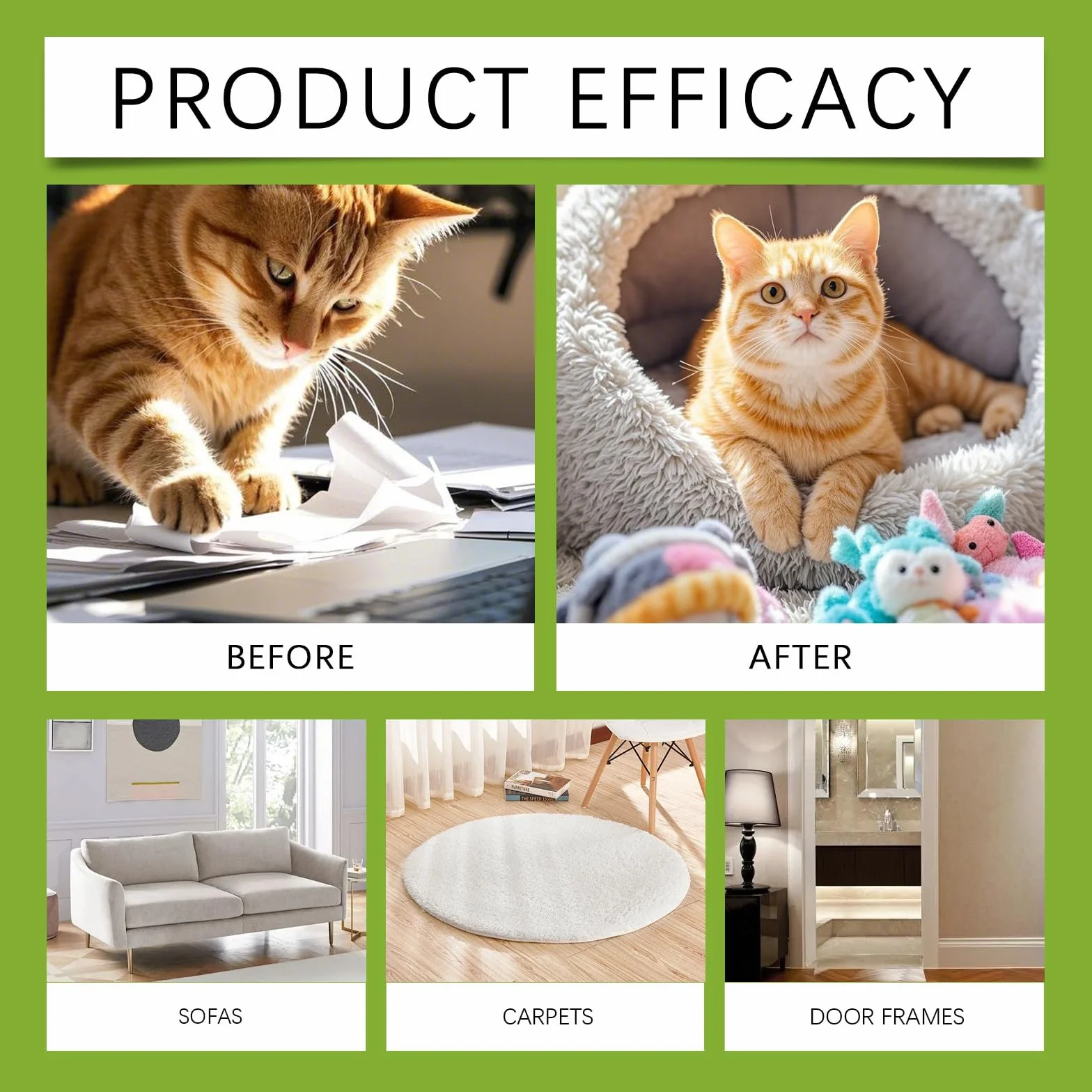Spray Repelente Natural para Gatos,Spray Antiarañazos Sofa,Que Deja De Rascarse,para Interior Exterior Alfombra Sofá,100ML*2PC