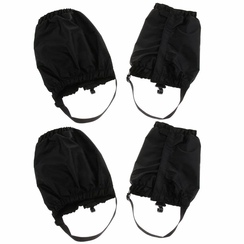 Polainas de tobillo impermeables ajustables para senderismo mochilero - Negro 2 pares