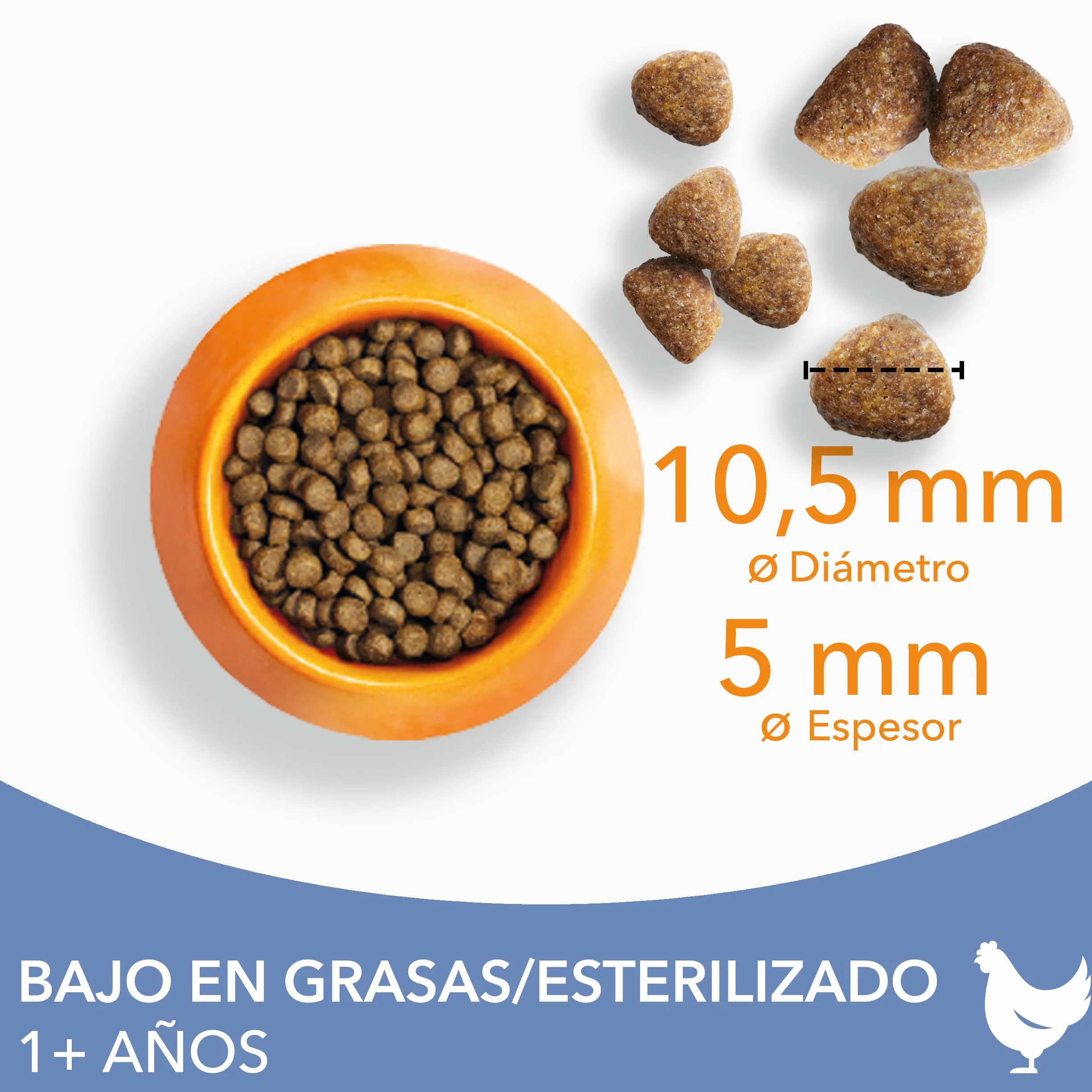 IAMS Alimento seco para gatos esterilizados - comida seca para gatos adultos de más de 1 año con pollo fresco, 3 kg
