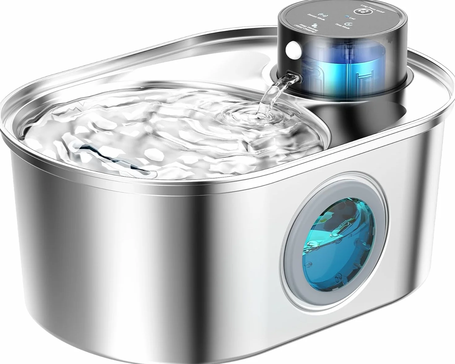 Fuente de Agua Inalámbrica para Gatos: Fuente de Acero Inoxidable para Mascotas, Dispensador Automático de Agua Inalámbrico para Interiores, Botella de Metal para Beber, Cuenco de Agua Recargable