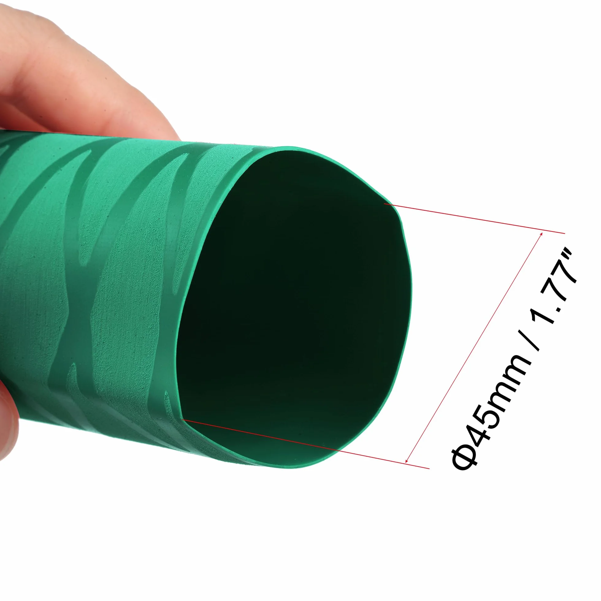 sourcing map Envoltura Tubería Retráctil para Pescar Cañas, 45mm 72mm 3.3pies 1.8:1 Verde