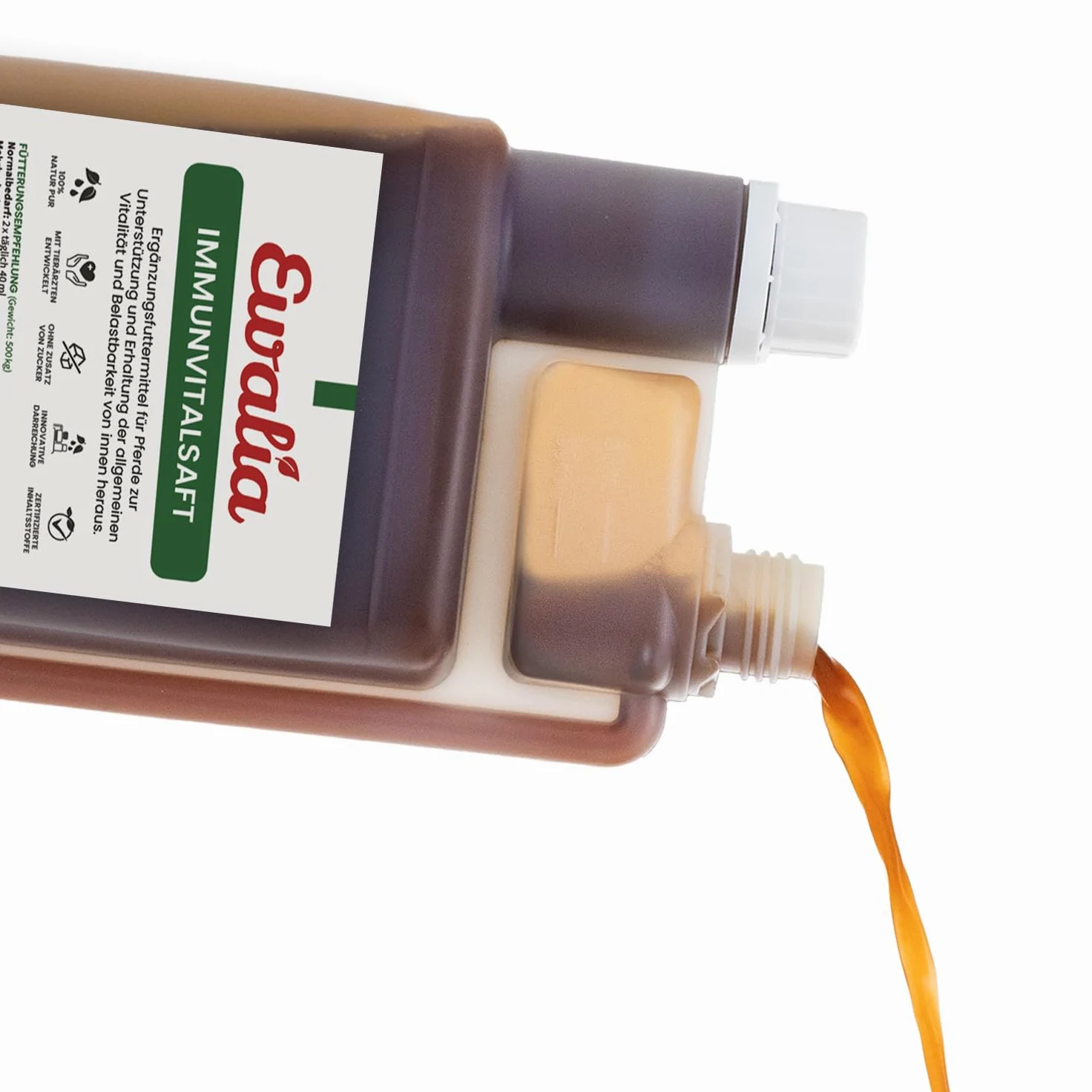EWALIA Immunvital Zumo - Fortalecedor complementario para caballos, promover el bienestar general, soporte de vitalidad natural y resiliencia, 100% natural puro, 6 x 1 litro