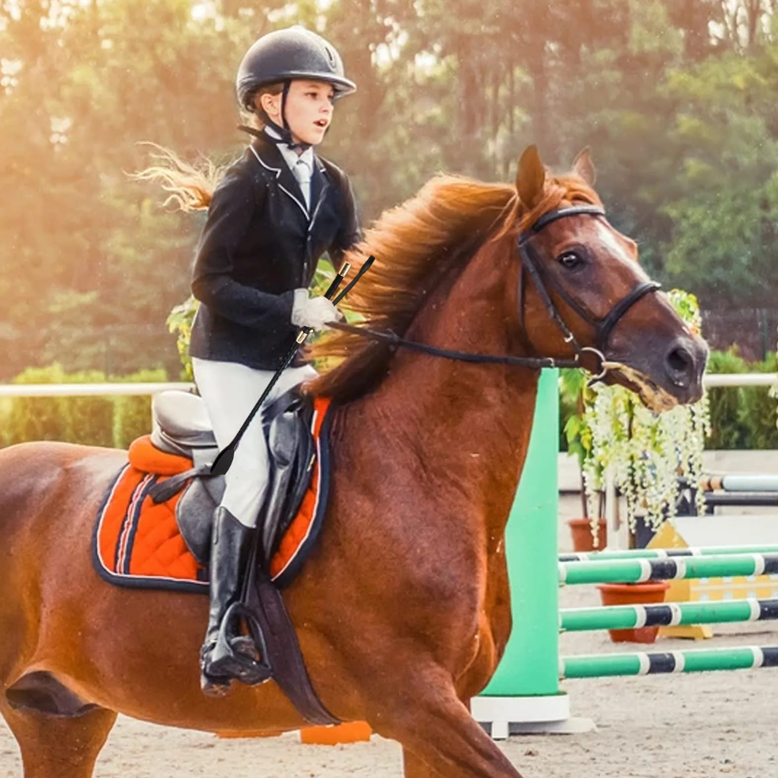 Fusta de Cuero Sintético para Deportes al Aire Libre, Entrenamiento Diario, Competiciones de Salto