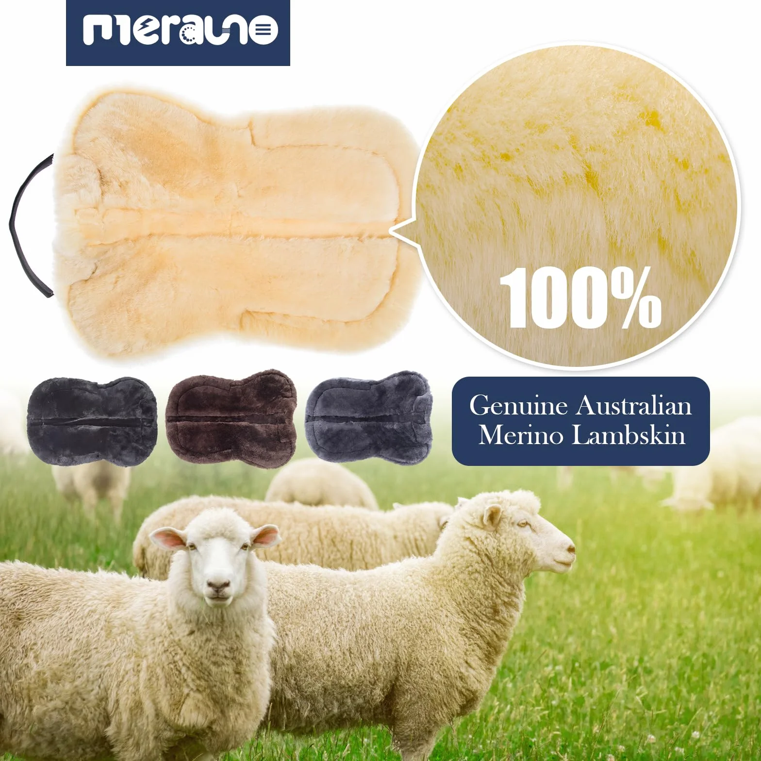 Lambskin - Cojín para silla de montar (piel de cordero)