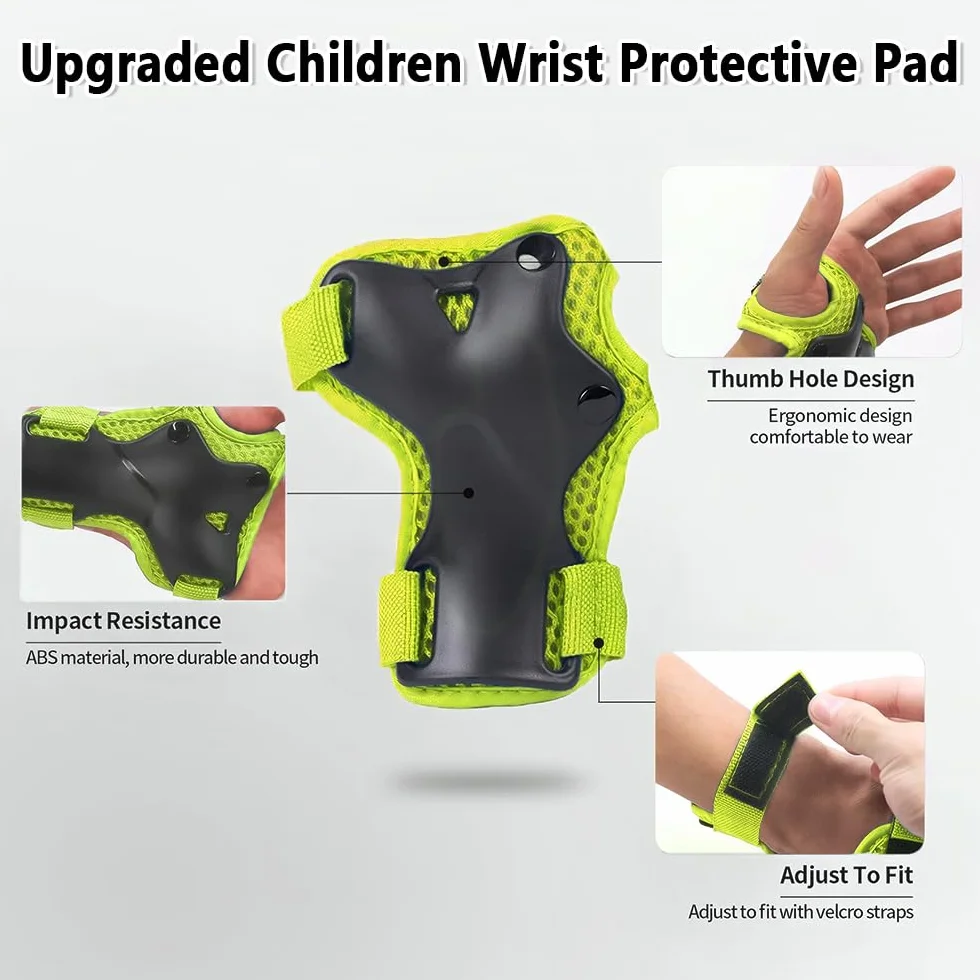 Protecciones Patines Niña Set Rodilleras Coderas Muñequeras Patinaje Monopatín Bicicleta Verde M