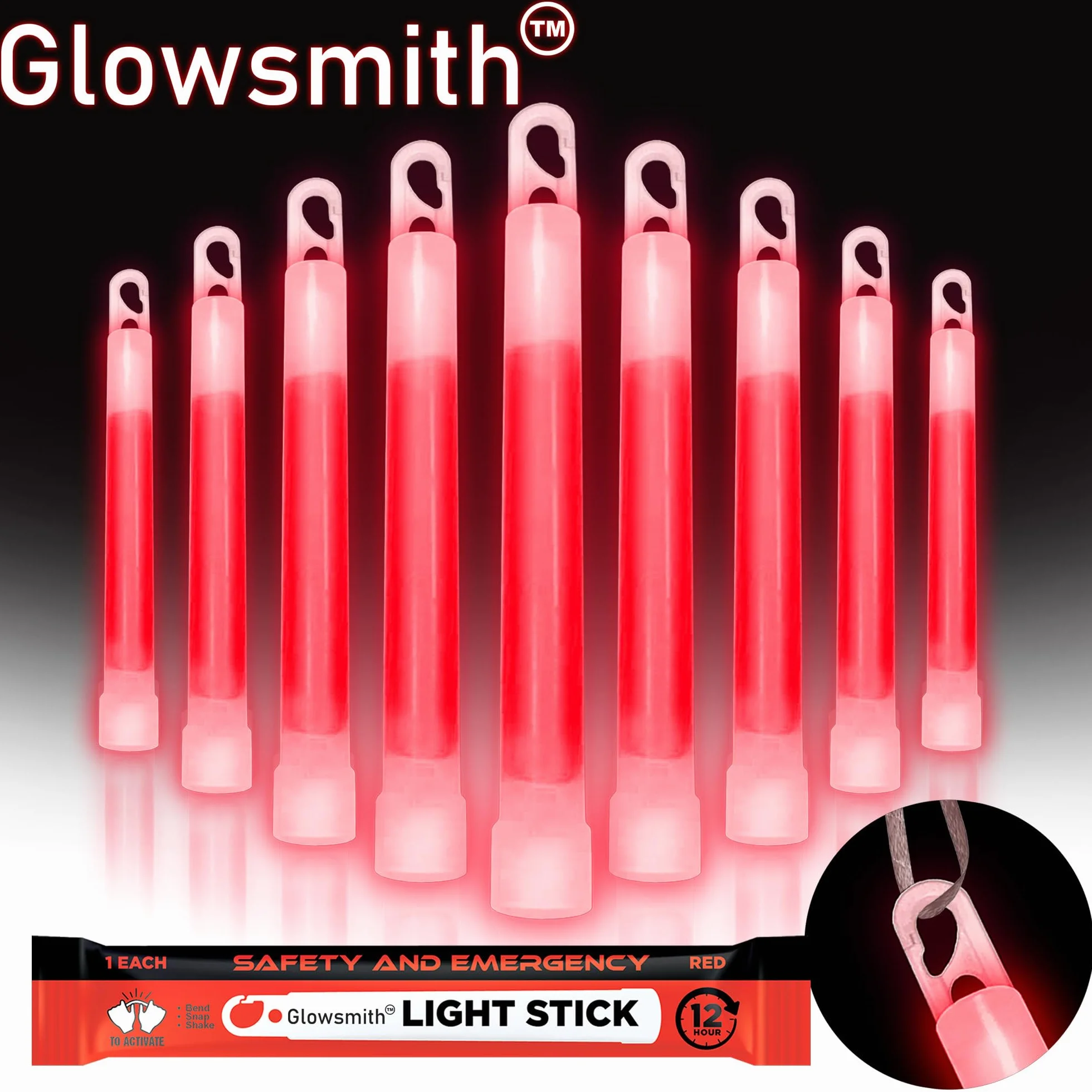 Glow Fever Barras Luminosas de 6 Pulgadas Ultra Brillantes con 12 Horas de Duración para Senderismo, Camping, Apagones