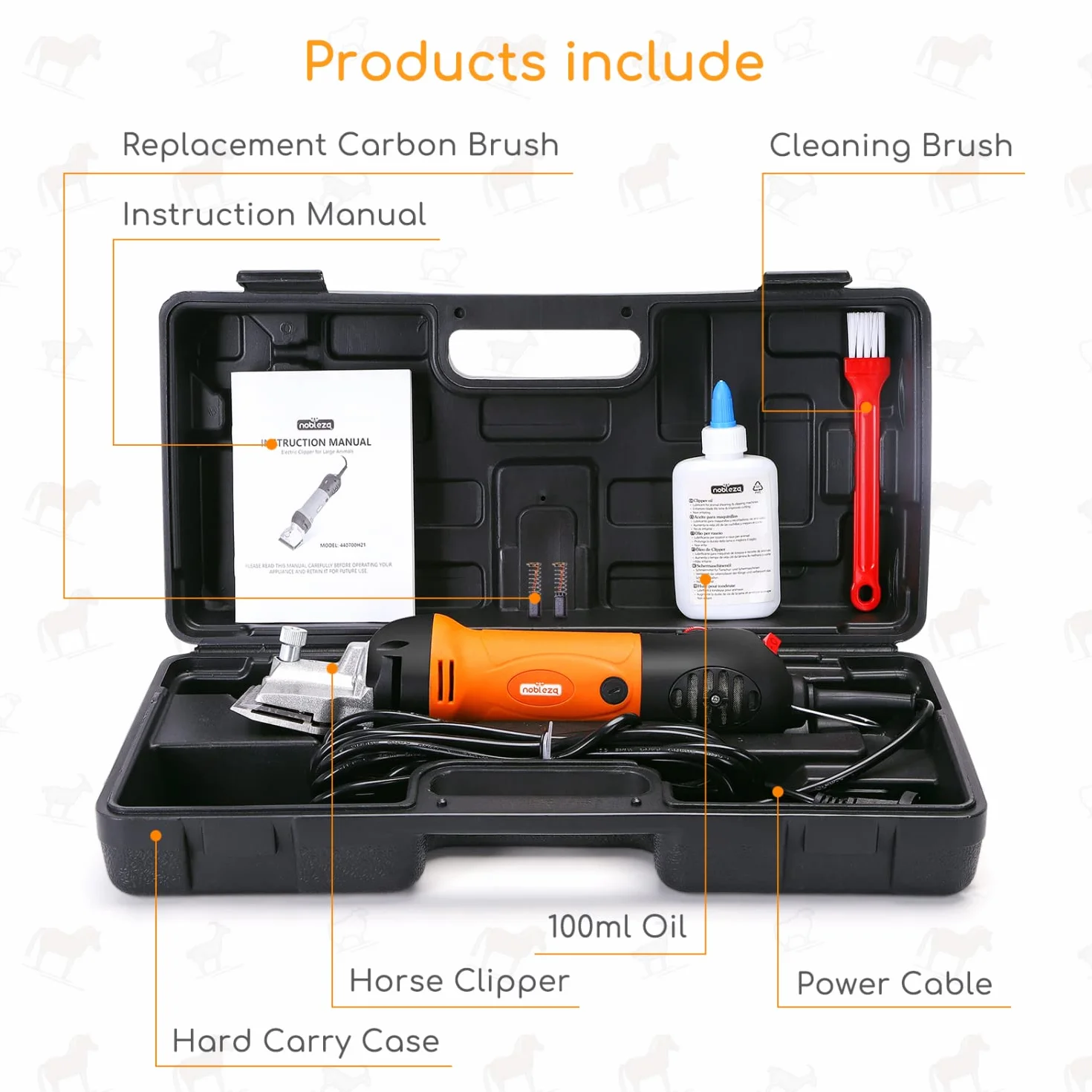 Nobleza 550W de Pelo Caballos máquina para esquiladora Caballo Cortar ovejas eléctrica cortadora Maquina Profesional Kit de Belleza de Ajuste de Seis velocidades