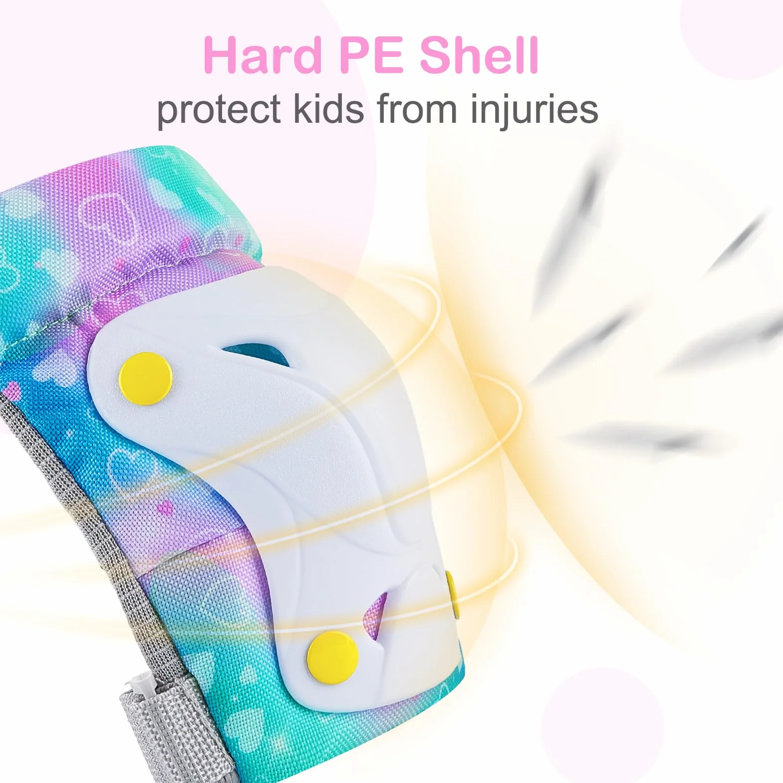 Unicorn Castle Rodilleras y Coderas de Unicornio para niños y niñas, Juego de Equipo de protección Ajustable 6 en 1 con Bolsa de cordón, 3-8 años