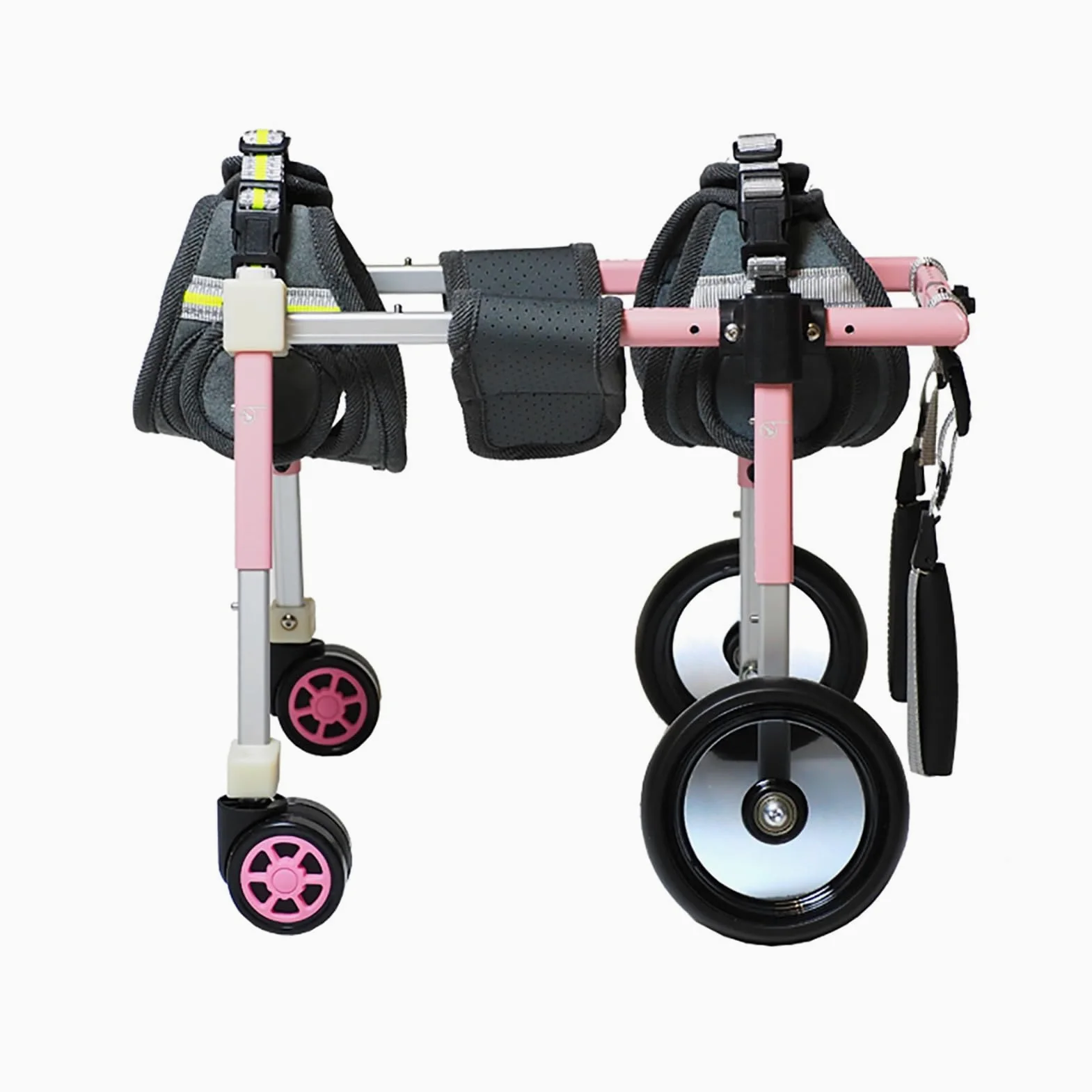 Silla de ruedas para perros de 4 ruedas, silla de ruedas ajustable de apoyo completo para perros discapacitados, se puede convertir en 2 ruedas, rodillera para patas traseras, adecuada para