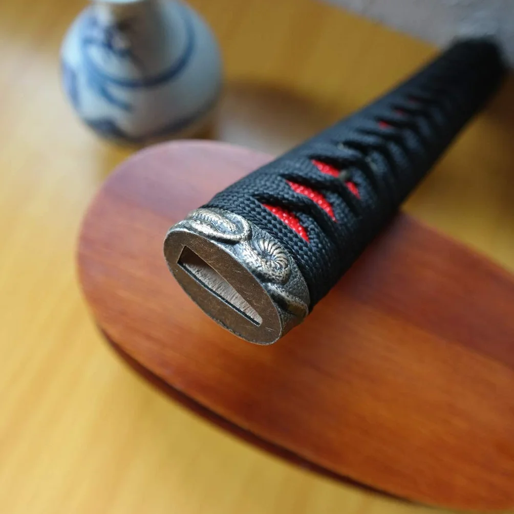 Sword Handle Tsuka 10.2in Alloy Copper Iron Fittings Imitation Real Samegawa