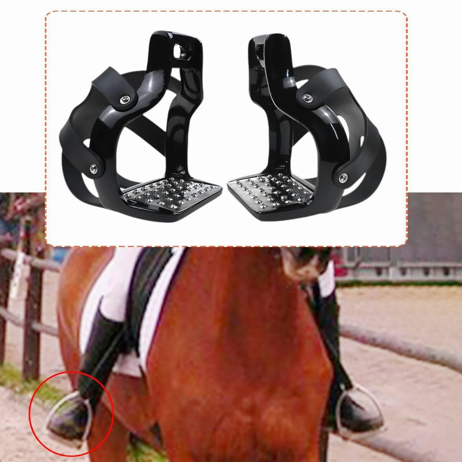 2 Piezas de Estribos para Caballo Ligeros para Equitación, Ranuras de Acero Inoxidable, Estribos para Silla de Montar, Equipo Cómodo para Uso