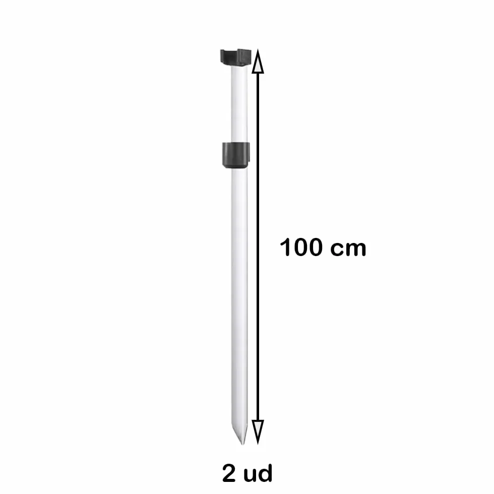 Soporte caña de pesca surfcasting 100cm Lote 2 Unidades Negro