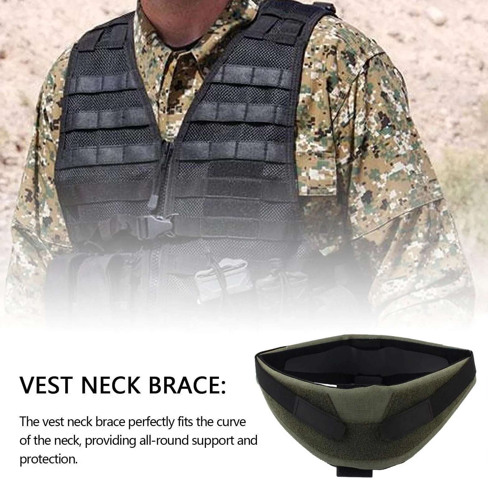 Protector de Cuello Airsoft Táctico Grueso Almohadillas de Protección