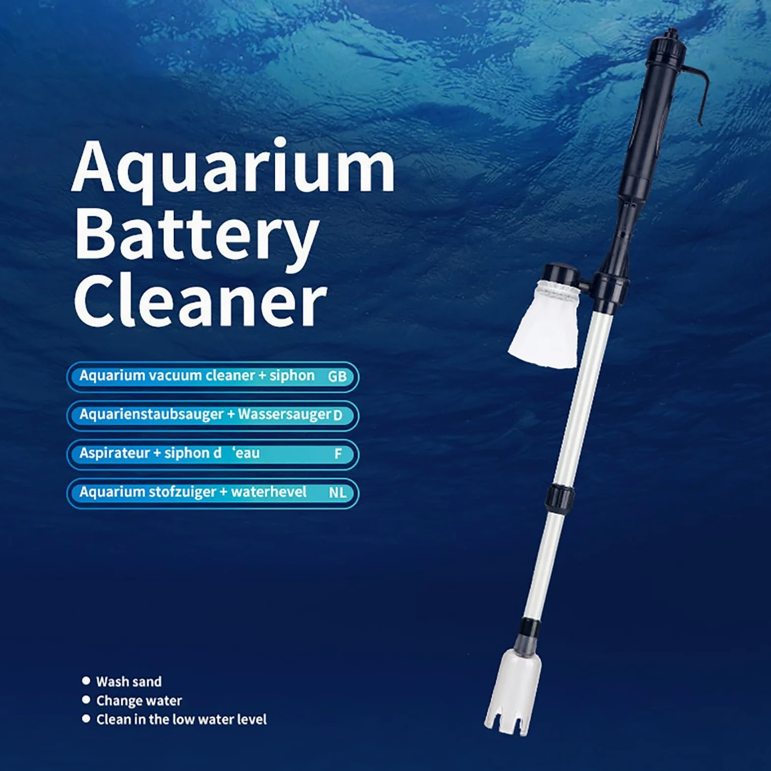 Cambiador De Agua De Arena Al Vacío, Herramientas De Limpieza Automática para Pecera, Kit Limpiador De Arena para Pecera, Apto para Cambio De Agua y Circulación De Agua