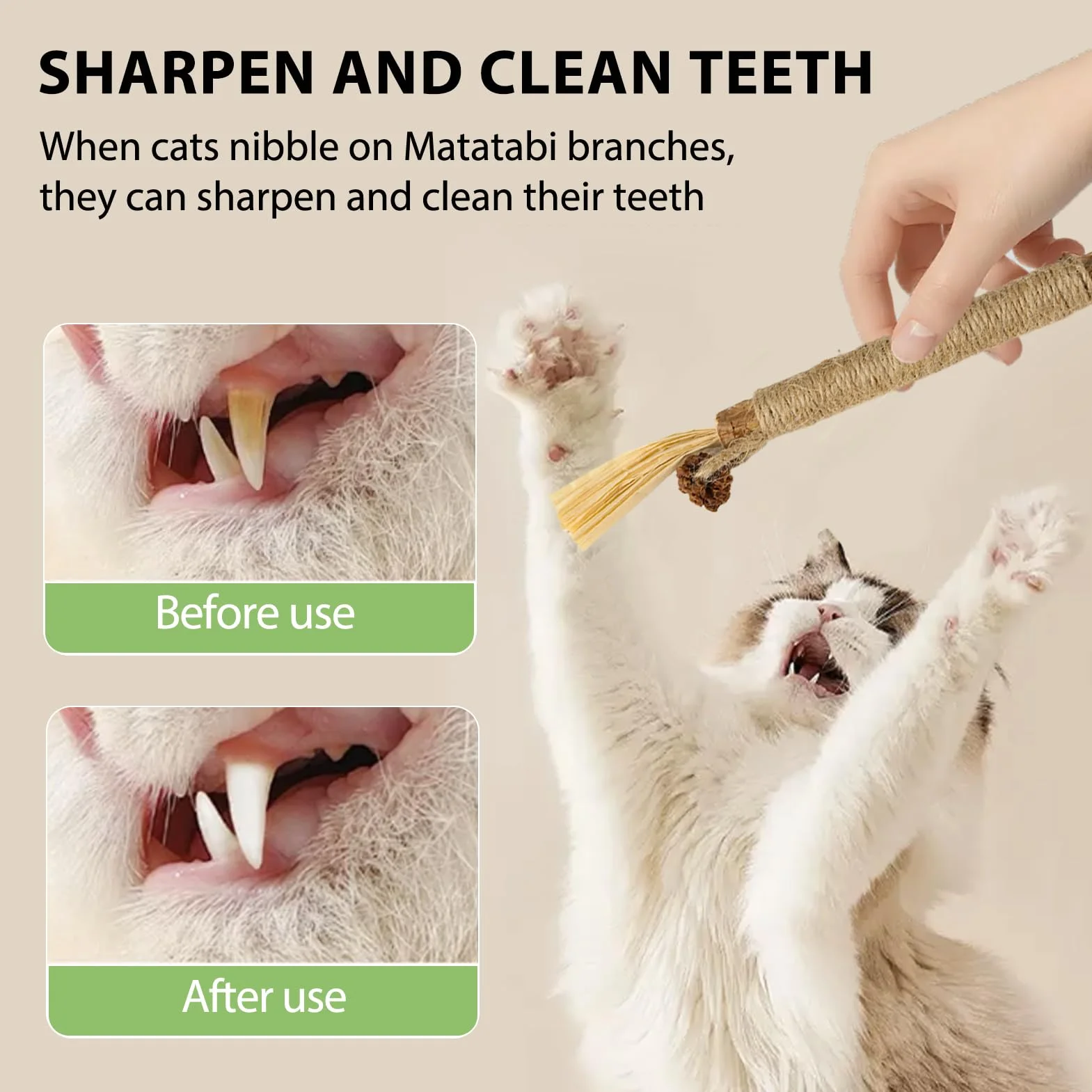 4 piezas de palitos masticables para gatos, juguetes de higiene bucal, cuidado dental, ayuda a eliminar el sarro y el mal aliento, salud e higiene dental
