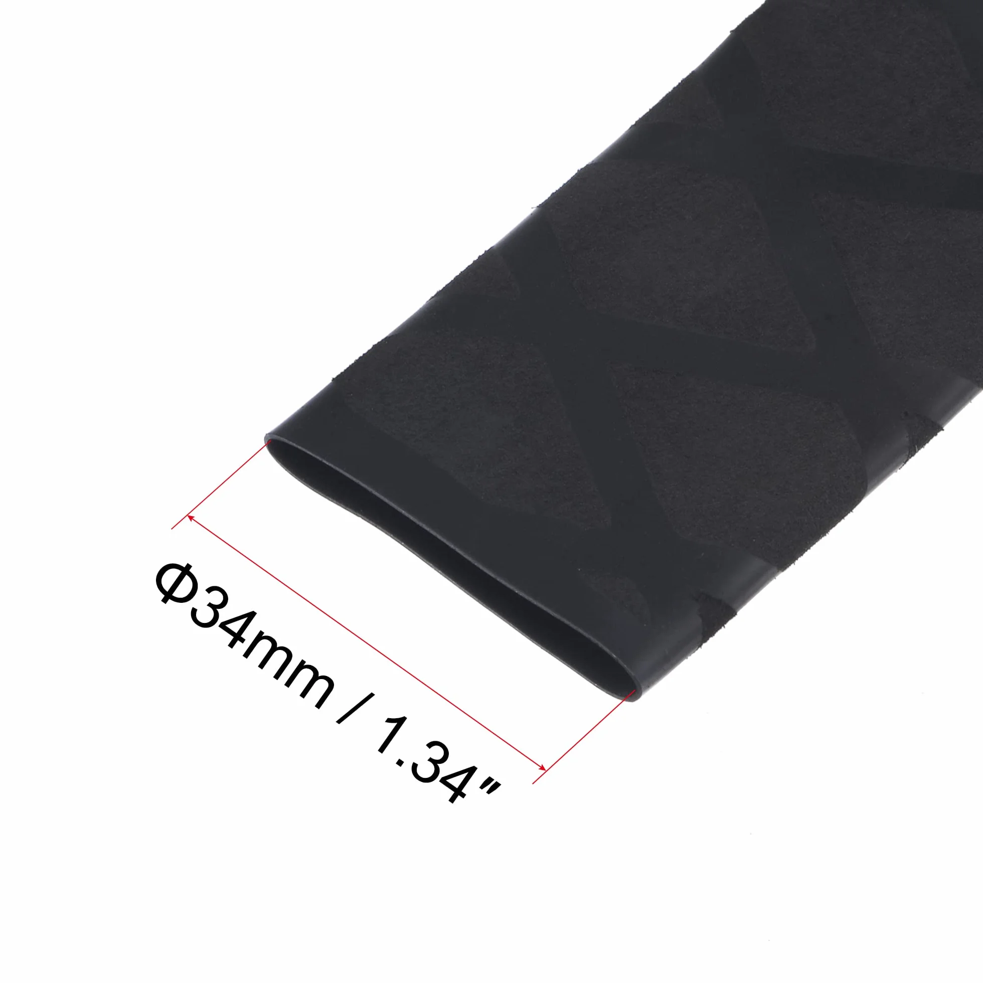 sourcing map Termorretráctil Envoltura Tubería 20mm 34mm 5pies 1.7:1 Negro
