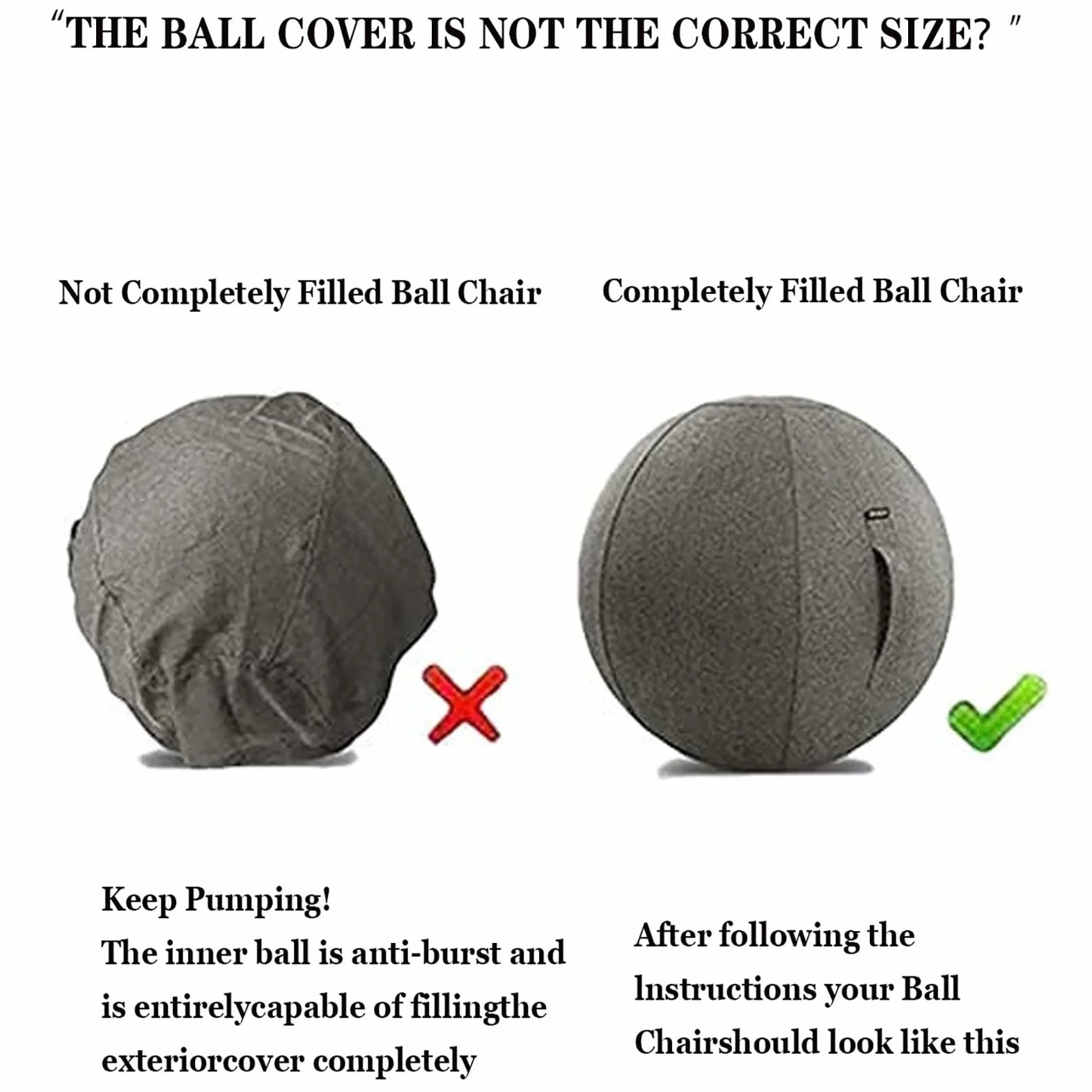 Silla de Pelota de Yoga 65 cm para Pilates - Silla de Oficina con Pelota de Ejercicio