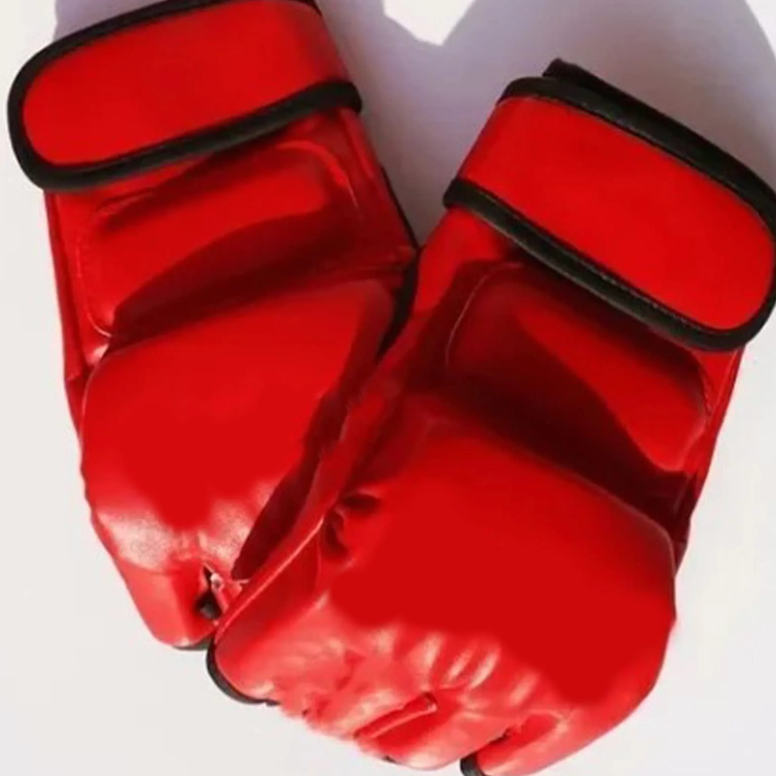 Guantes de Boxeo MMA Medio Dedo Rojos para Entrenamiento Kickboxing Adultos