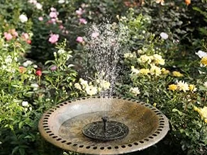AISITIN Bebedero para pájaros con Fuente Solar de 3,5 W, Espacio de alimentación, jardín, balcón, decoración para pájaros, Bebedero para pájaros, baño para balcón, terraza, jardín, decoración para | Bebedero para pájaros, bebedero para balcón, terraza, ja