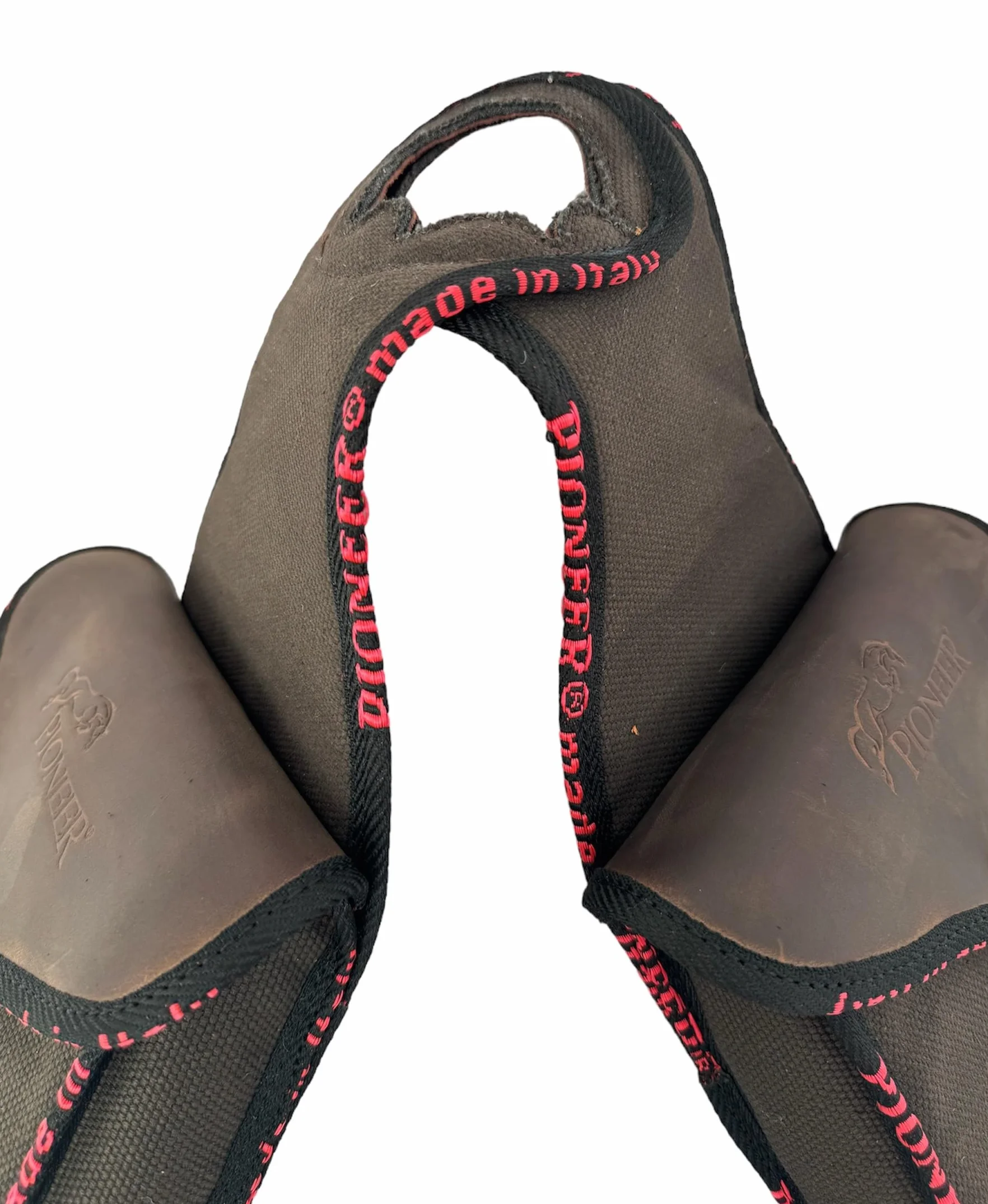 PIONEER Alforjas para Caballo de Piel - Diseño Frontal - Marrón