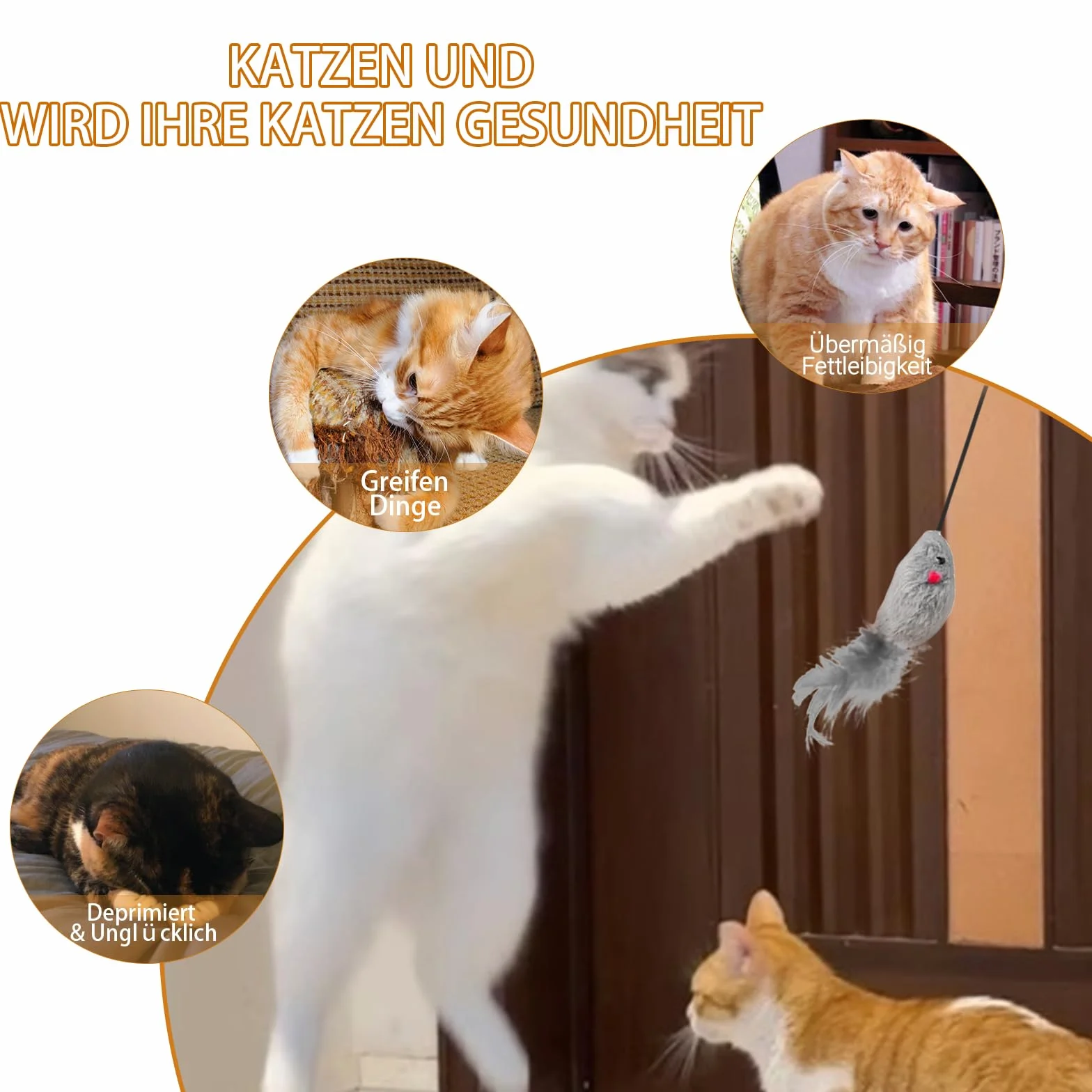 Juguete para Gatos Autoocupado, Juguete Colgante para Puerta, Ratones Grises, Juguete de Peluche Realista que Chisporrotea, Juguete Interactivo para Gatos en Forma de Ratón con Cola de