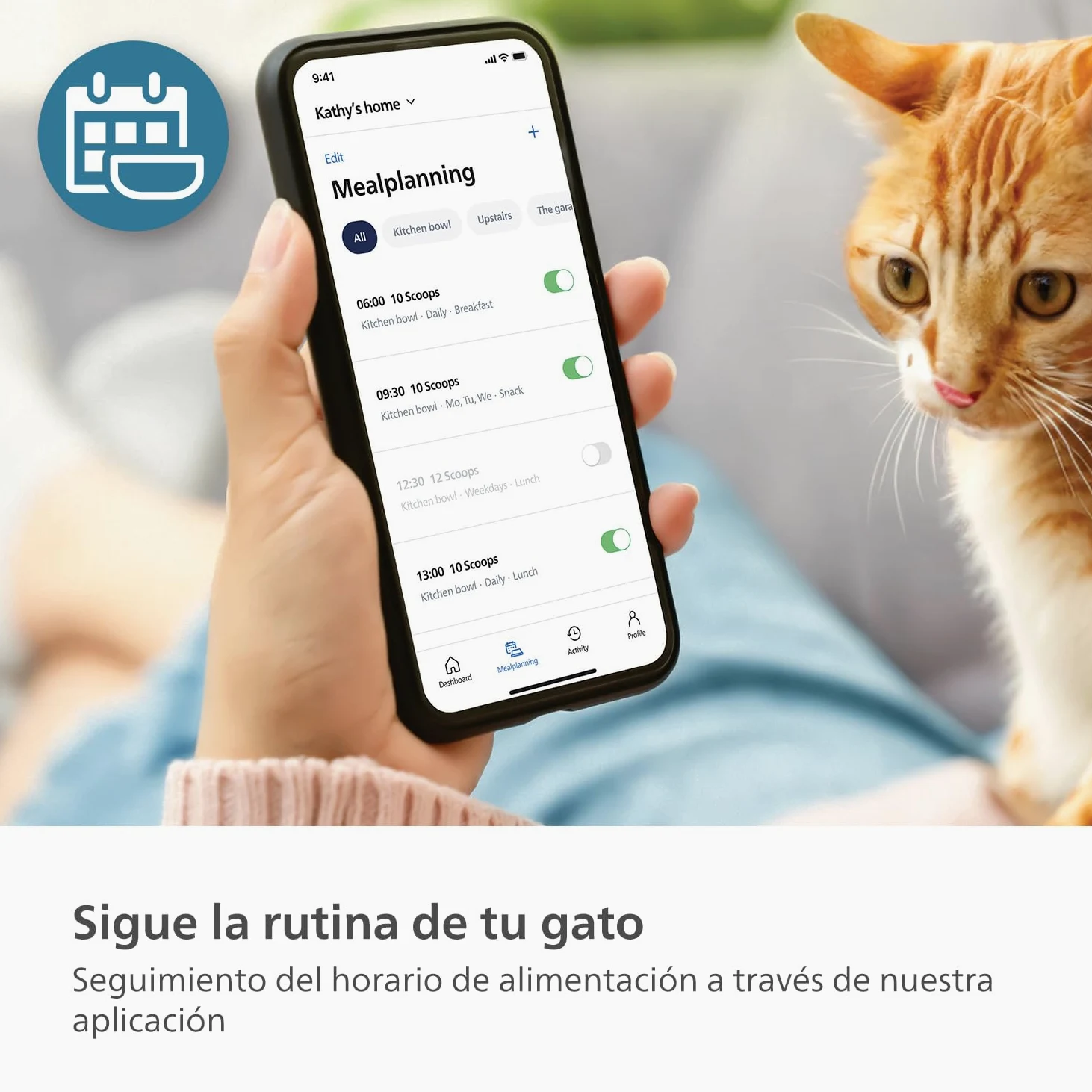 Philips Pet Series Comedero Inteligente, Detección de Movimiento, Programación de Comidas, Notificación de Reposición, Tecnología Antiatascos, Comida Fresca, Fácil de Limpiar, Aplicación (PAW5320/02)