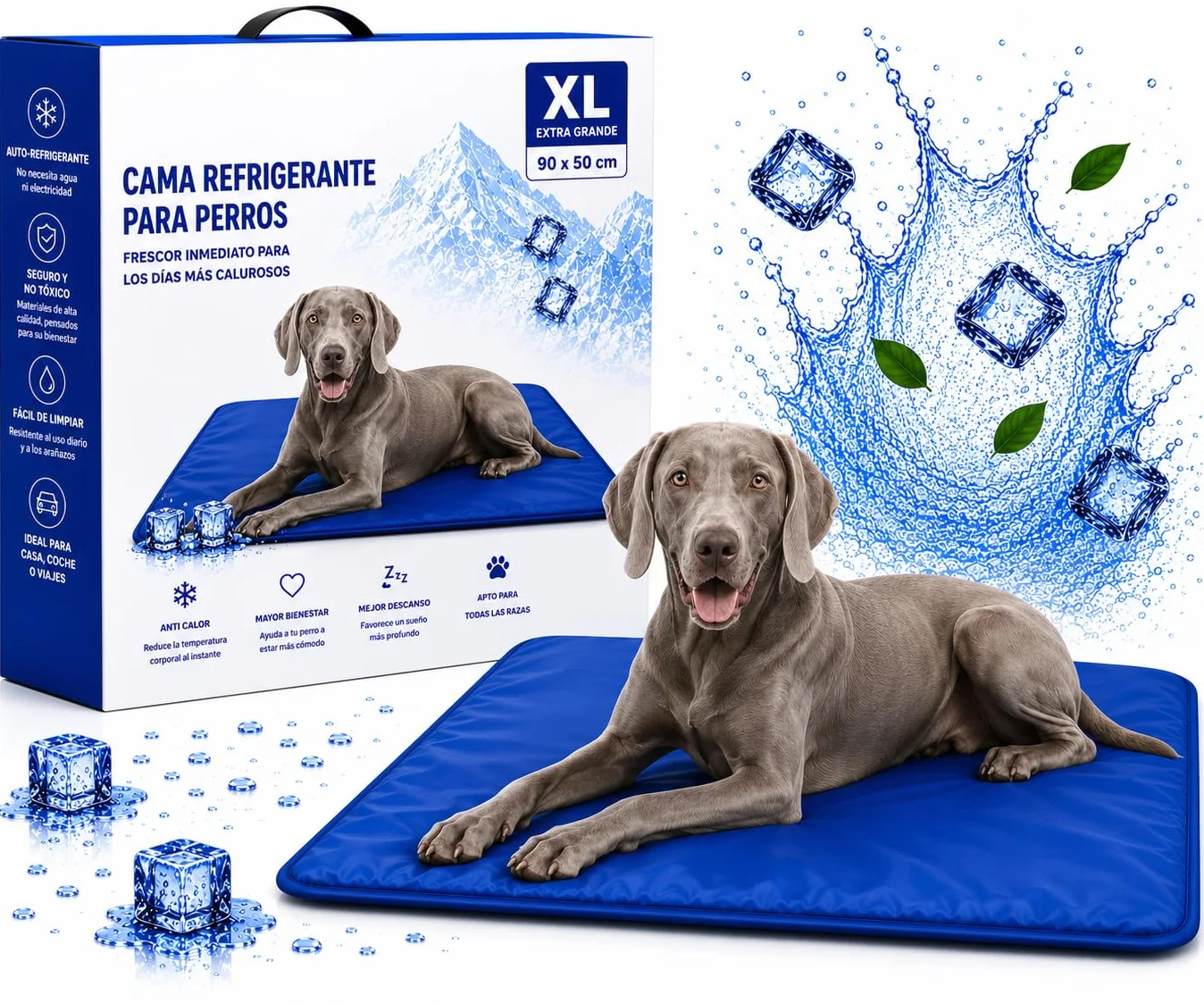 Cama Perro Verano 90 x 50 cm – Manta refrescante para Perros Colchoneta Cama Refrescante Perro Alfombra Refrescante Perro Cama Fria para Perros Manta Fria Perros y Gatos Alfombra Refrescante Mascotas