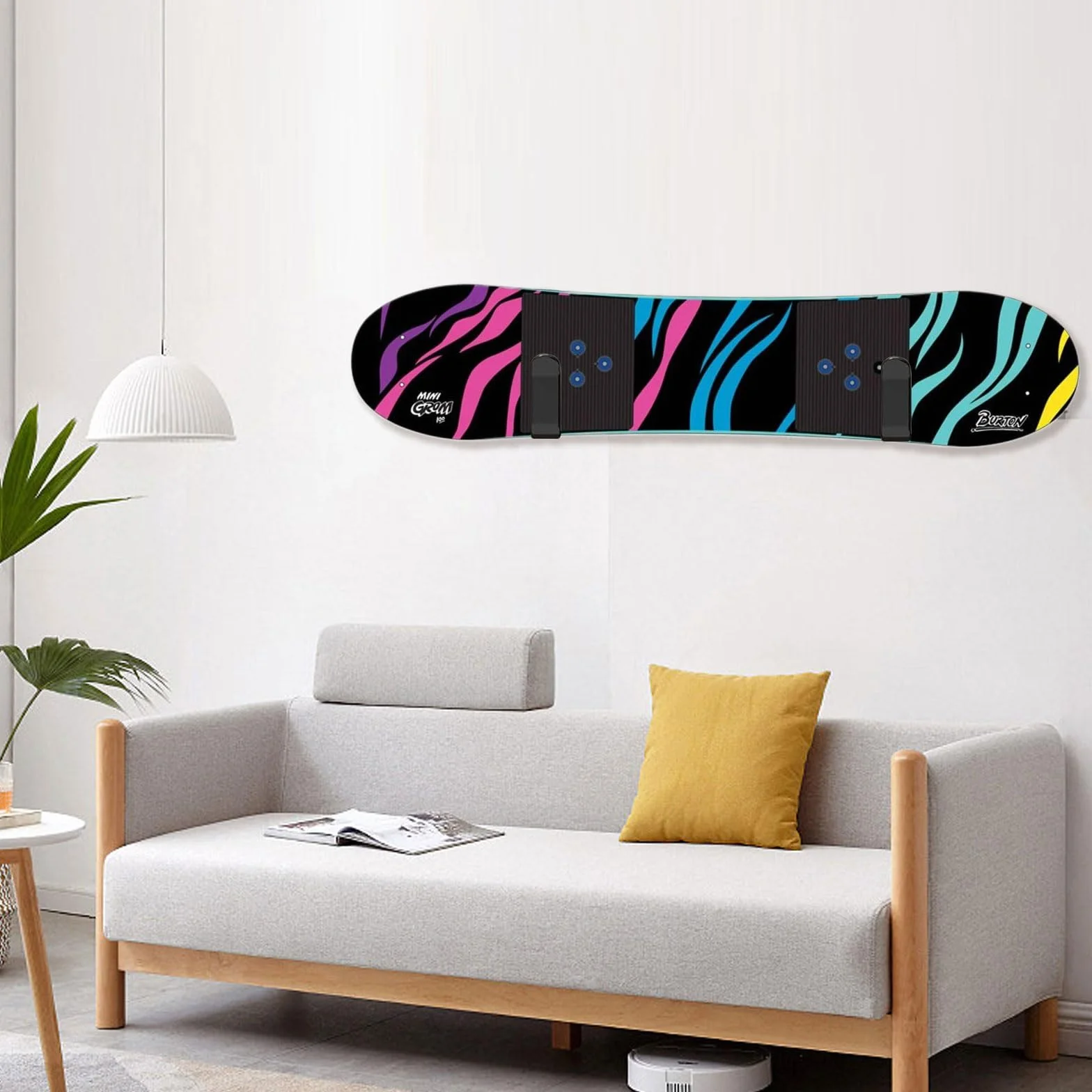 Soporte de Pared para Snowboard Horizontal Estante de Exhibición para Longboards, Snowboards, Tablas de Surf