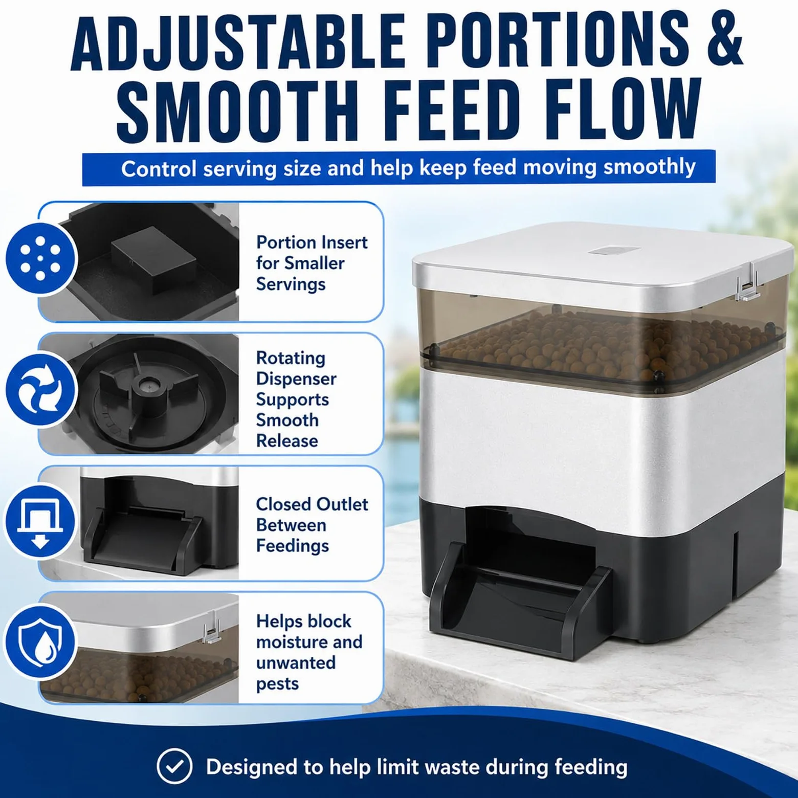 Alimentador Solar para Estanque - Dispensador Automático 4 L con Programación Diaria para Peces Black