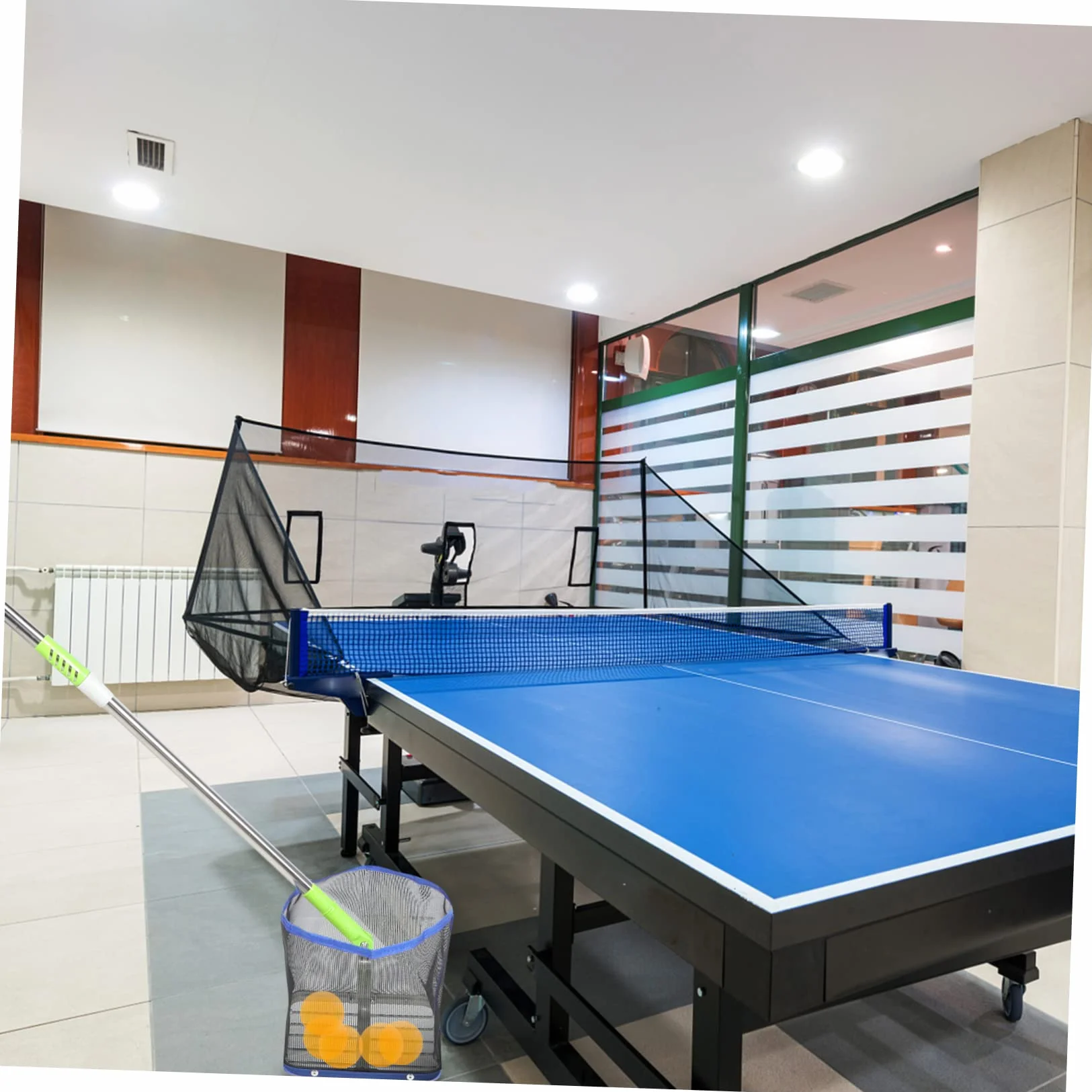 VANZACK Recolector de Pelotas de Tenis de Mesa Red con Mango Largo de Acero Inoxidable