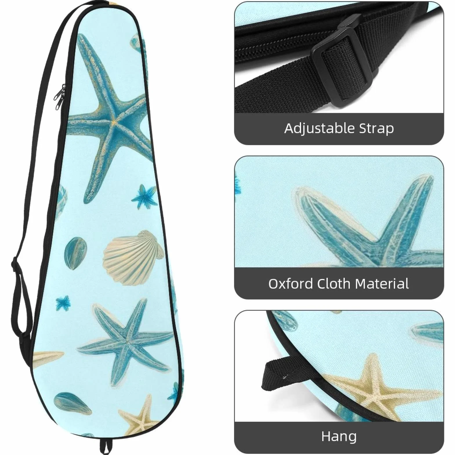 Funda para raqueta de bádminton acolchada con correa de hombro ajustable