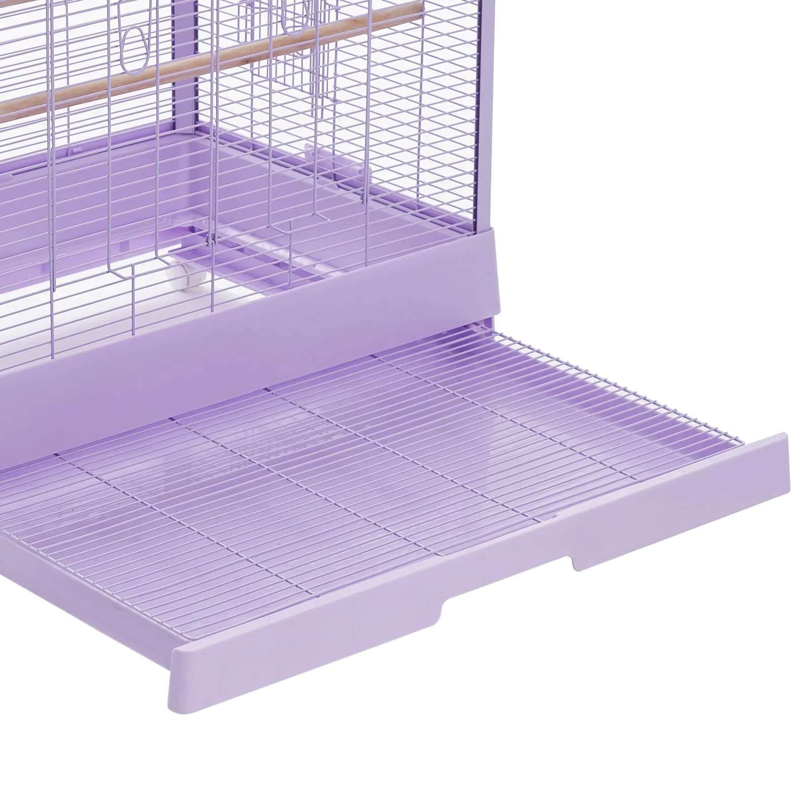 Garvee Jaula de metal para pájaros pequeños, jaula de loro, jaula de hierro forjado con soporte, ruedas, bandeja deslizante accesorios y estante de almacenamiento para periquitos, tortolitos, canarios