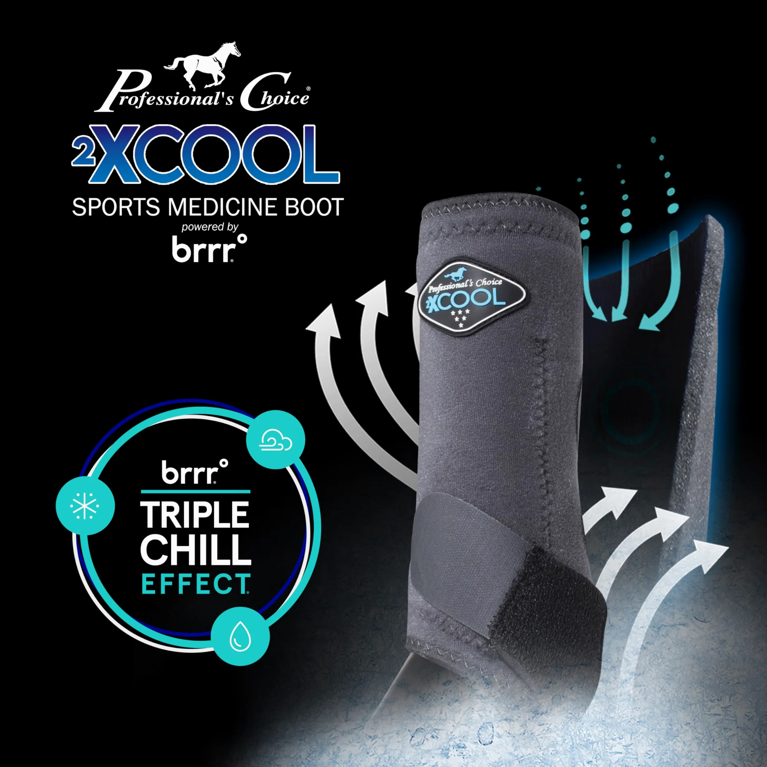 Professional's Choice 2XCOOL - Botas deportivas para caballos medicinales, diseño protector y transpirable para máxima comodidad, durabilidad y refrigeración en caballos activos, paquete de 4