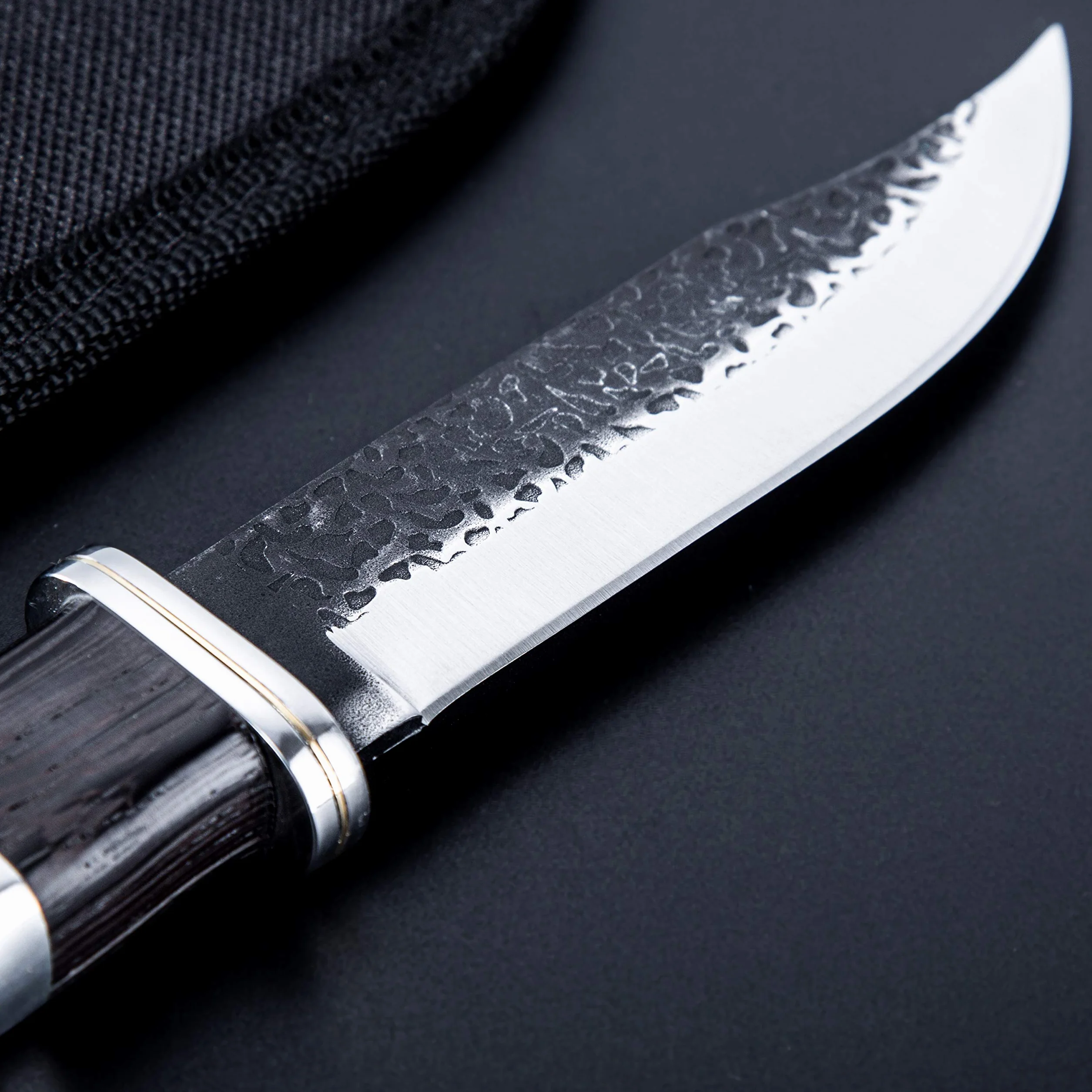 Hobby Hut HH-353 Cuchillo de caza con vaina hoja fija marrón