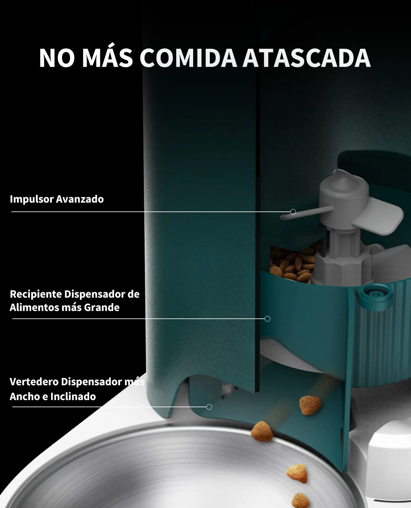 PETKIT Comedero Gato Automatico, 2.4G WiFi, 3L Dispensador Comida Gatos/Perros, Control de App, 1-10 Comidas al Día, Liofilizados Compatibles, Cubeta de Acero Inoxidable, Cable USB (Blanco Leche)