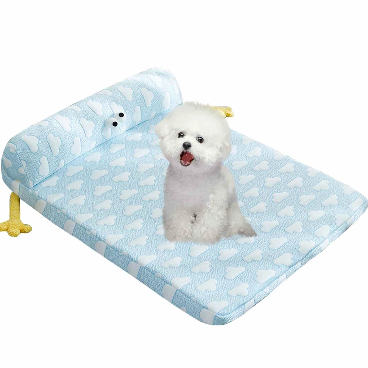 Esterilla De Refrigeración para Perros, Cama Perro Verano, Cojín para Perros, Camas Antideslizantes para Perros con Funda Extraíble Lavable,Azul,XL