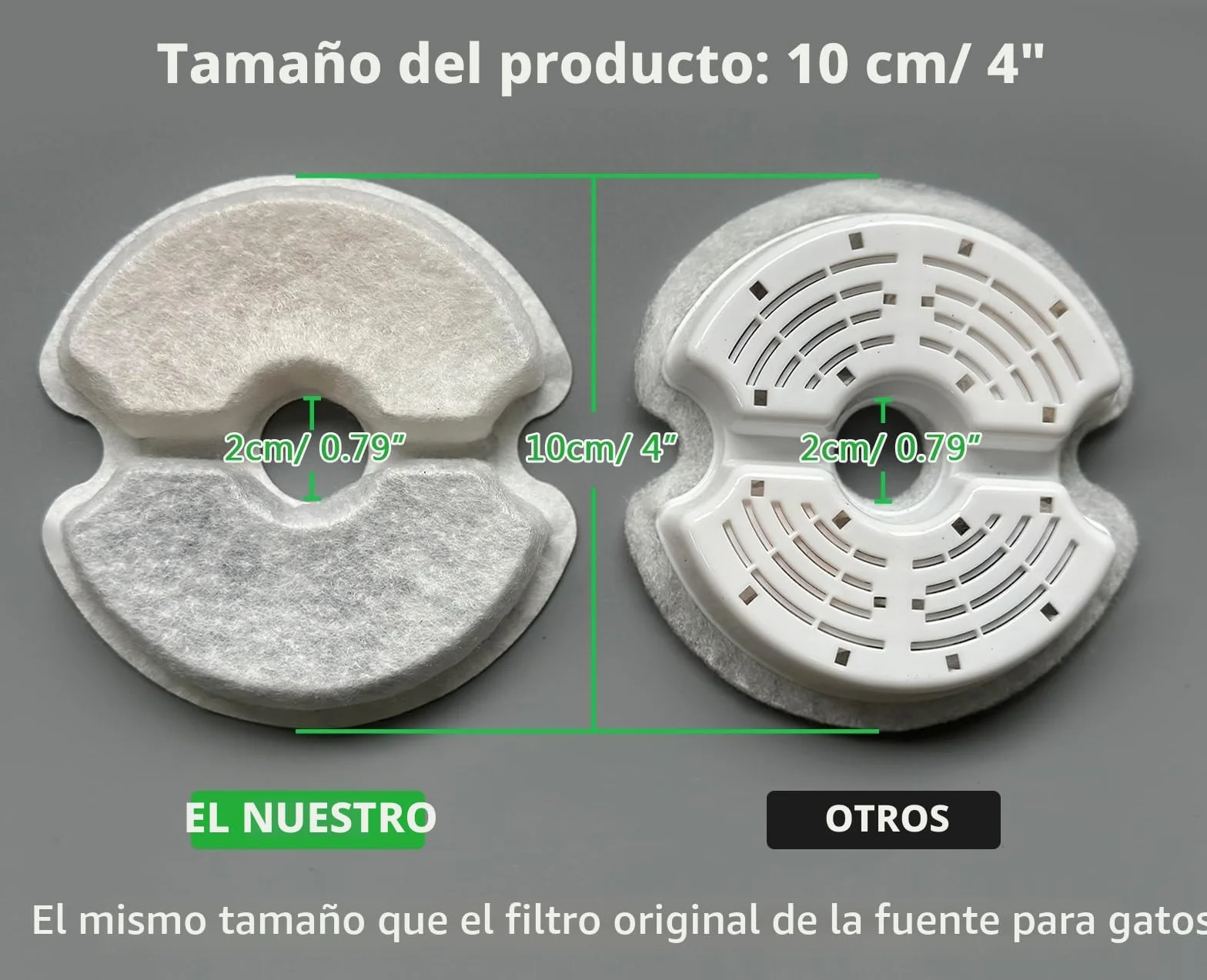 Filtro de Fuente de Agua 6 Piezas, Yiupea Filtros de Repuesto para Fuente Agua de Gato 2L & 2.5L/67 oz&84 oz, Carbón Activado de Algodón & Resina con Ttriple Filtración