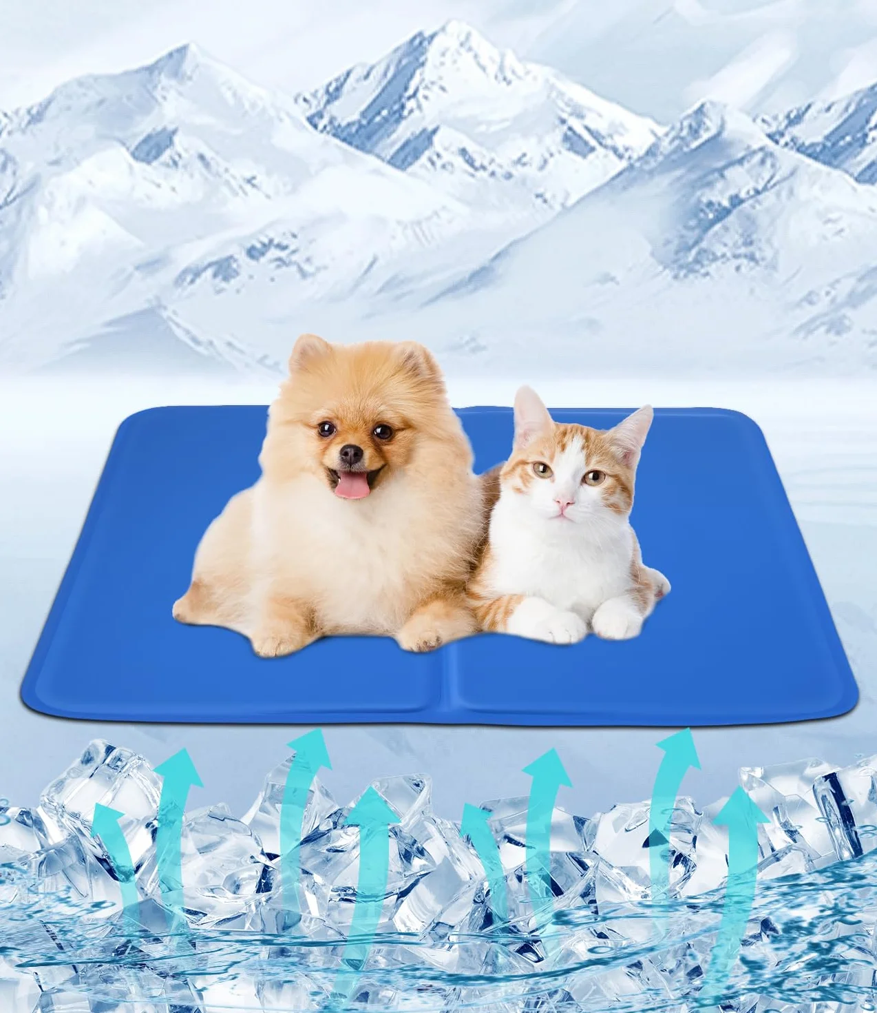 Alfombra Refrescante para Perros y Gatos, Alfombrilla de Gel Autorefrigerante, Cama refrescante Perros, Cama Fria para Perros Verano, colchoneta Fresca para Mascotas pequeños 40 * 50cm