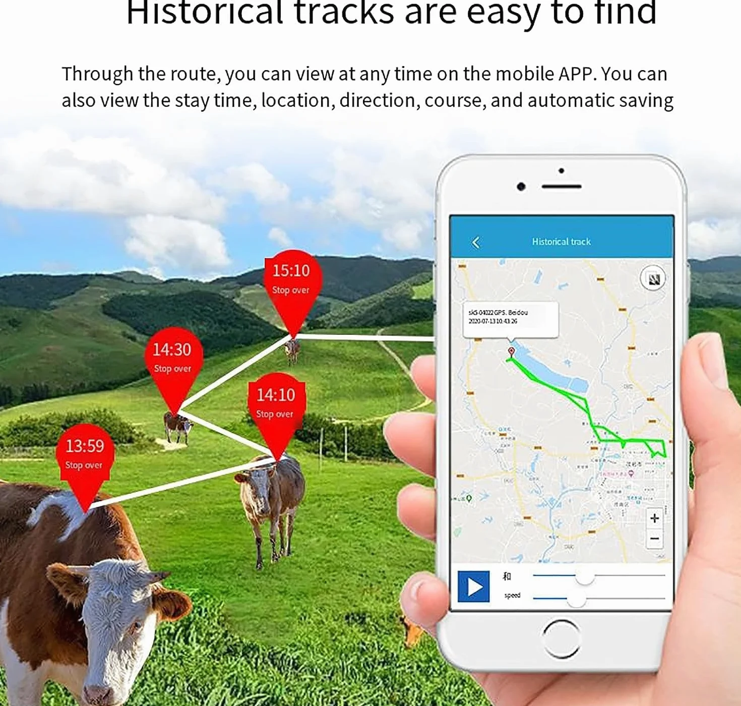 Rastreador De Animales, Localizador GPS De Animales, Posicionamiento En Tiempo Real, Seguimiento Histórico|Alarma Remota|Monitoreo Móvil|IP67 a Prueba De Agua|Carga De Energía Solar, Para Ganado